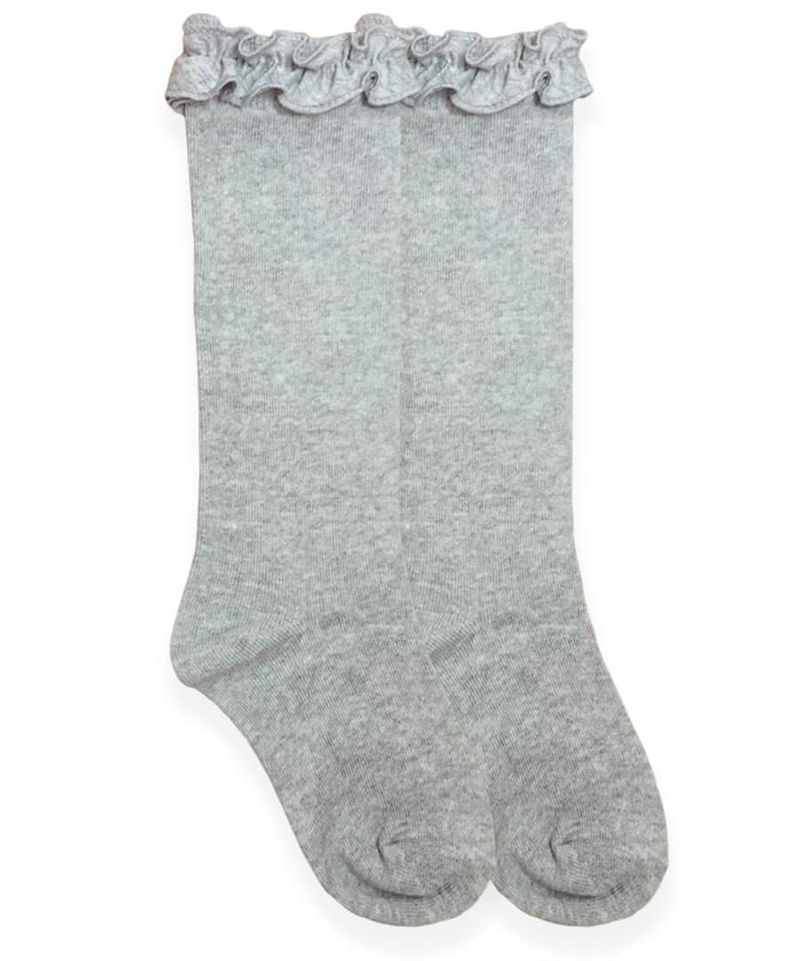 Jefferies Girls' Ruffle Knee High Socks - 1 Pair Pack - Cute School & Dress Up Outfits for Toddlers & Kids