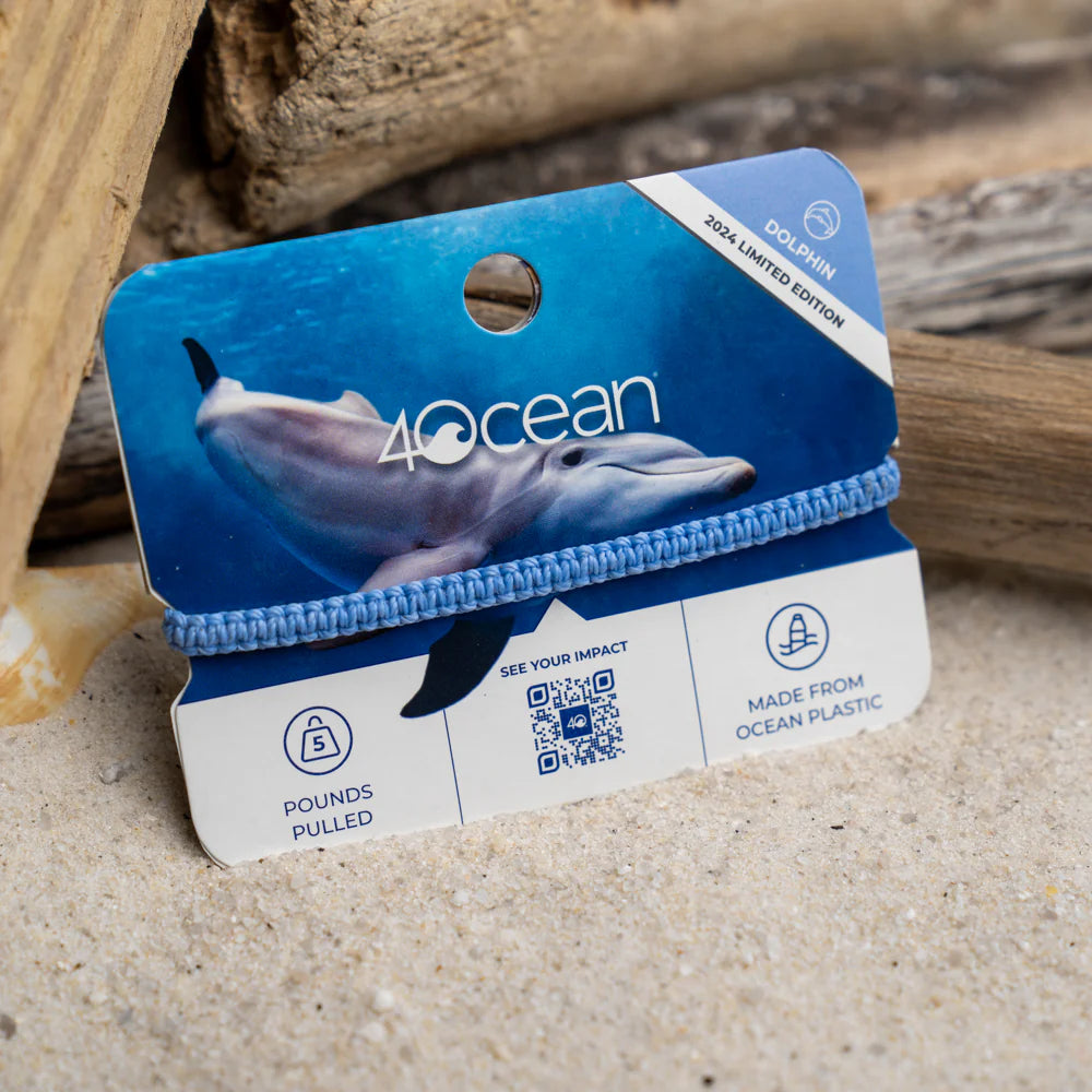 4Ocean August 2024 Limited Edition Dolphin Bracelet - Eco-Friendly Recycled Ocean Plastic Jewelry for Beach Lovers & Conservation Supporters | Perfect Gift for Environmentalists, Surfers & Ocean Advocates