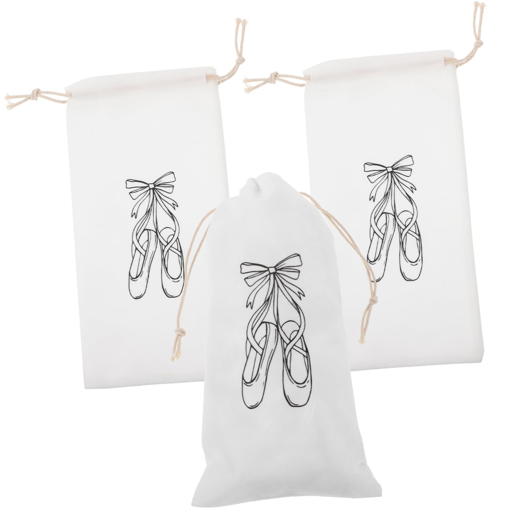 GAROZATION 9-Piece Ballet Shoe Storage Bag Set - Flannel Drawstring Dance Shoe Bags for Ballet, Pointe, Jazz & Dance Shoes - Perfect for Dance Classes, Recitals & Travel Organization