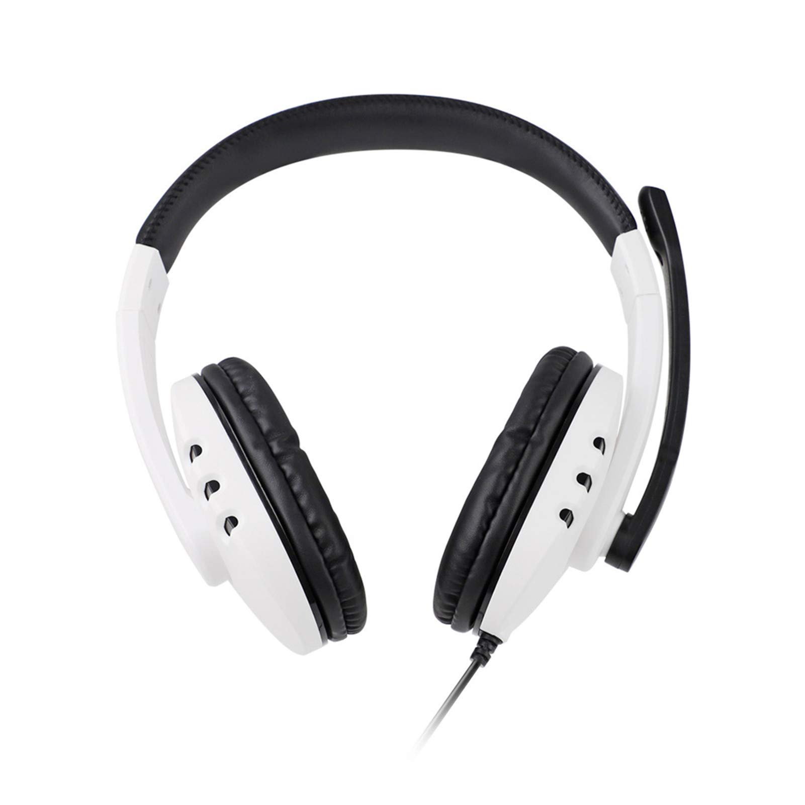 D-GROEE Over Ear Gaming Headset with Stereo Surround Sound - Wired PC Headphones for PS4, Xbox, Computer Gaming - Comfortable Plastic Head-Mounted Design in White - Perfect for Esports, Streaming & Online Gaming Sessions