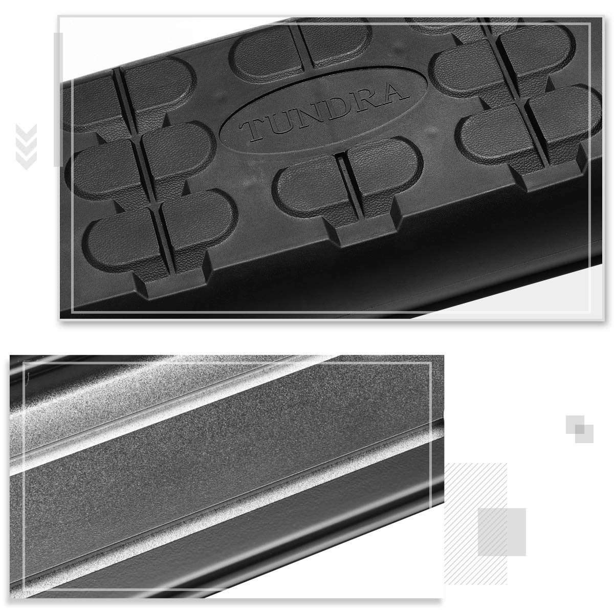 (2Pcs) 5 Inch Aluminum Black Running Boards/Side Steps/Nerf Bars for Toyota Tundra CrewMax Cab 2007-2021 - Heavy Duty Off-Road Protection & Easy Step Access for Trucks, SUVs