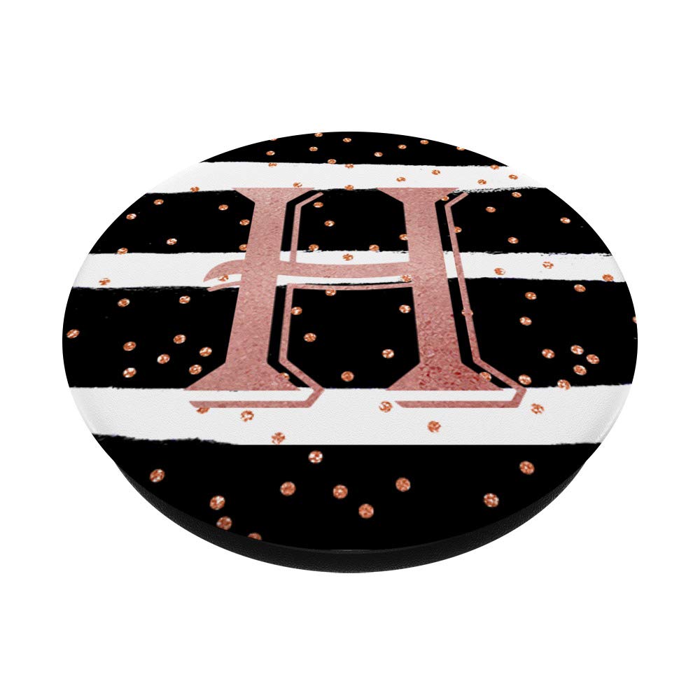 Personalized Rose Pink Dots Letter H Necklace - Black & White Stripes Initial Jewelry for Women, Gift for Her, Birthday, Anniversary, Valentine's Day | Perfect for Everyday Wear, Date Nights & Special Occasions