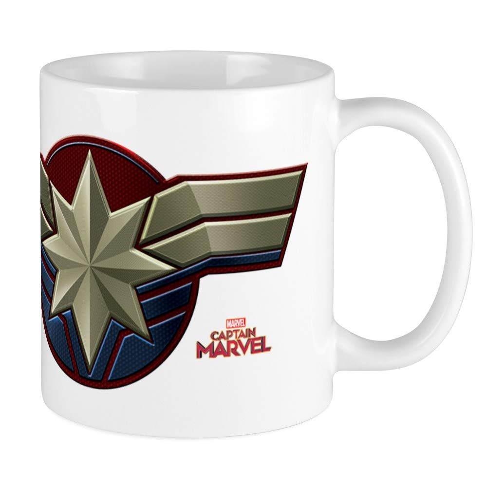 Captain Marvel Ceramic Coffee Mug 11 oz - Superhero Tea Cup for Coffee & Hot Drinks - Perfect for Gifts, Office Use & Marvel Fans
