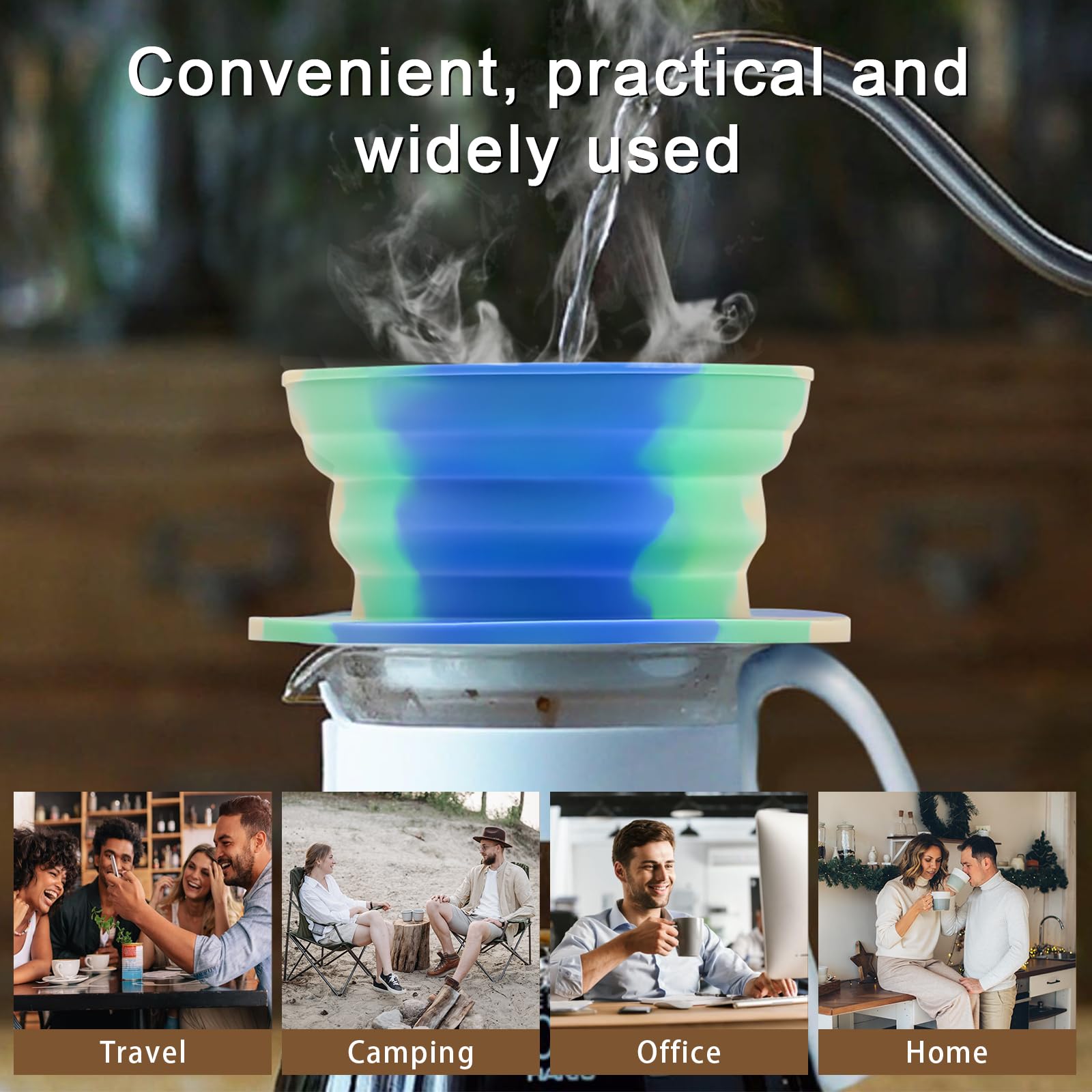 Collapsible Travel Coffee Dripper - Portable Pour Over Kit for Camping & Backpacking