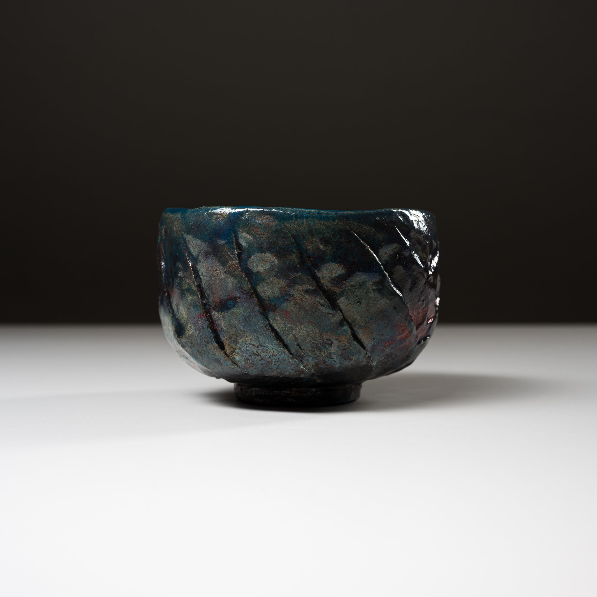 Handmade Kyo Kiyomizu Ware Matcha Bowl - Ai Raku (Blue Raku) by Shunzan Kiln | Authentic Japanese Ceramic Tea Cup for Traditional Matcha Tea Ceremony | Perfect for Zen Meditation, Home Decor & Gift Giving