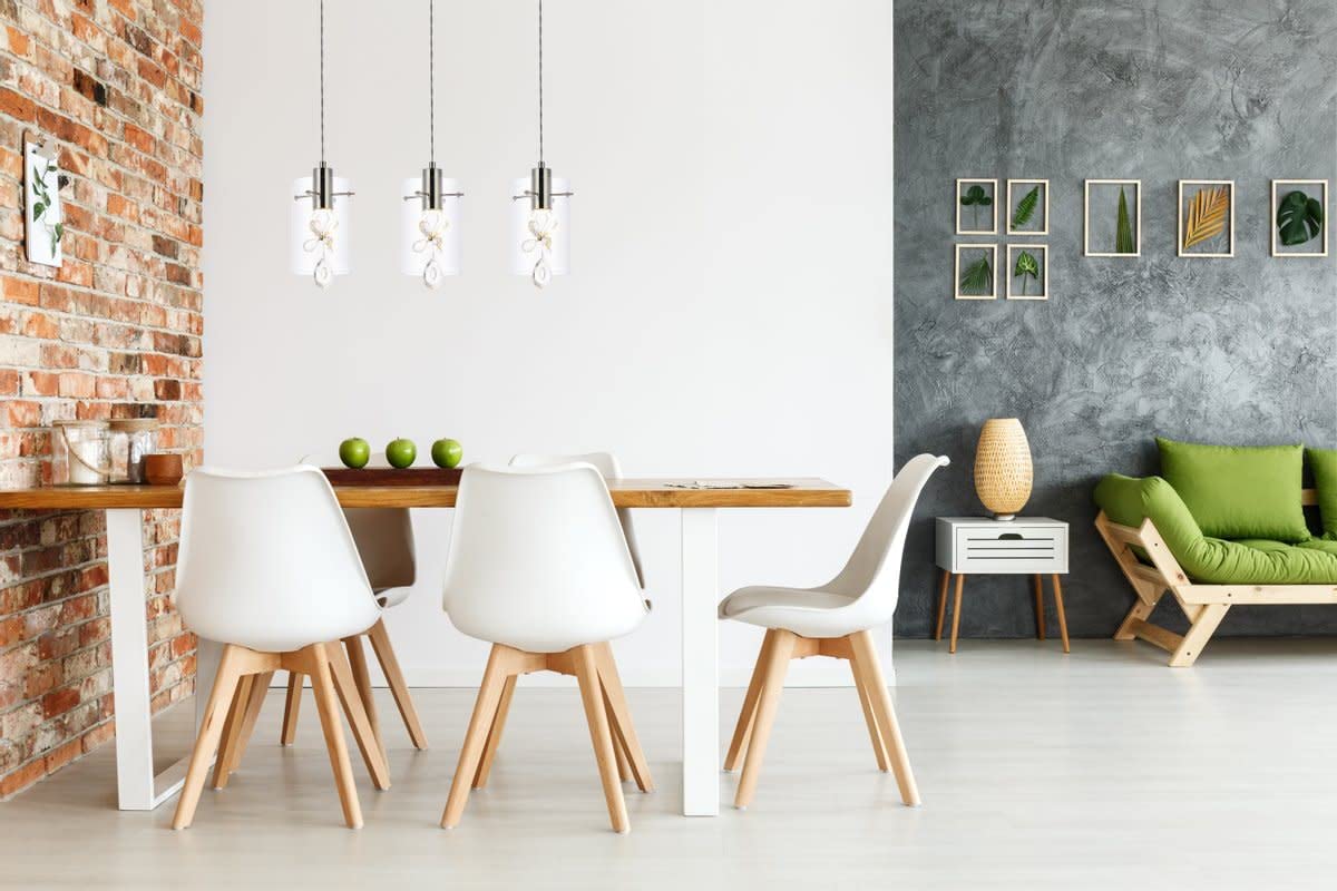 Luxury Hana 3-Light Modern Pendant Lighting Fixture - Chrome Finish for Living Room, Kitchen, Bedroom & Hallway | Perfect for Dining Areas, Entryways and Home Decor
