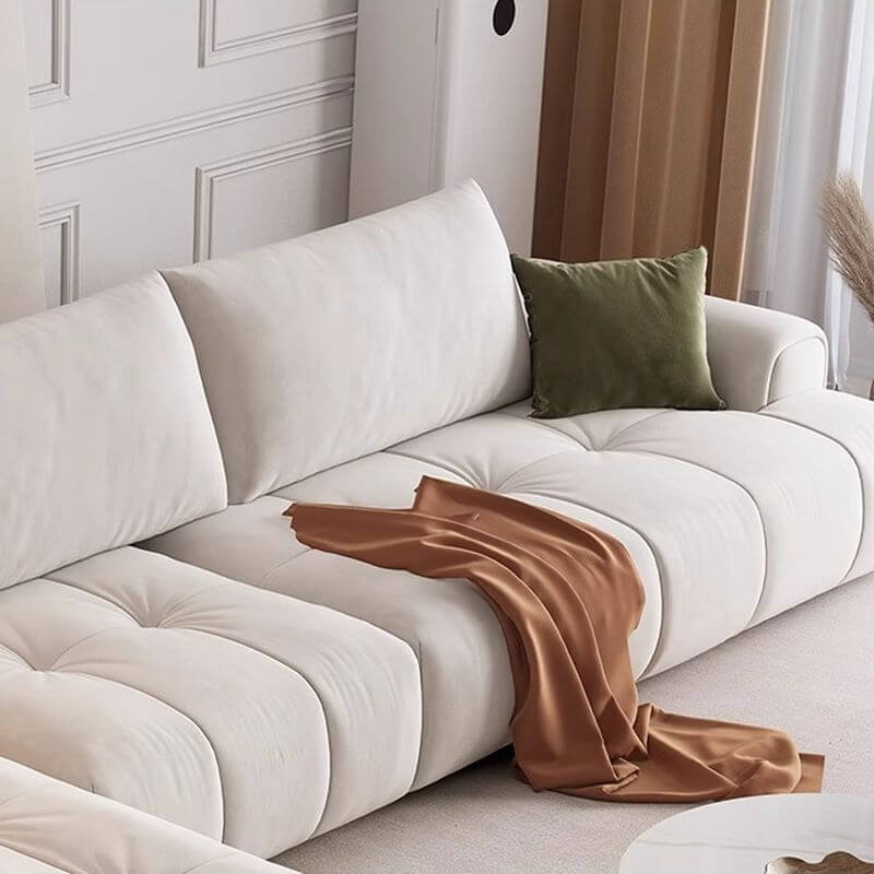Modern L-Shaped Sectional Sofa with Chaise Lounge, Left-Facing Design, Natural Wood Legs & Hidden Support - Perfect for Living Room, Home Theater & Small Spaces