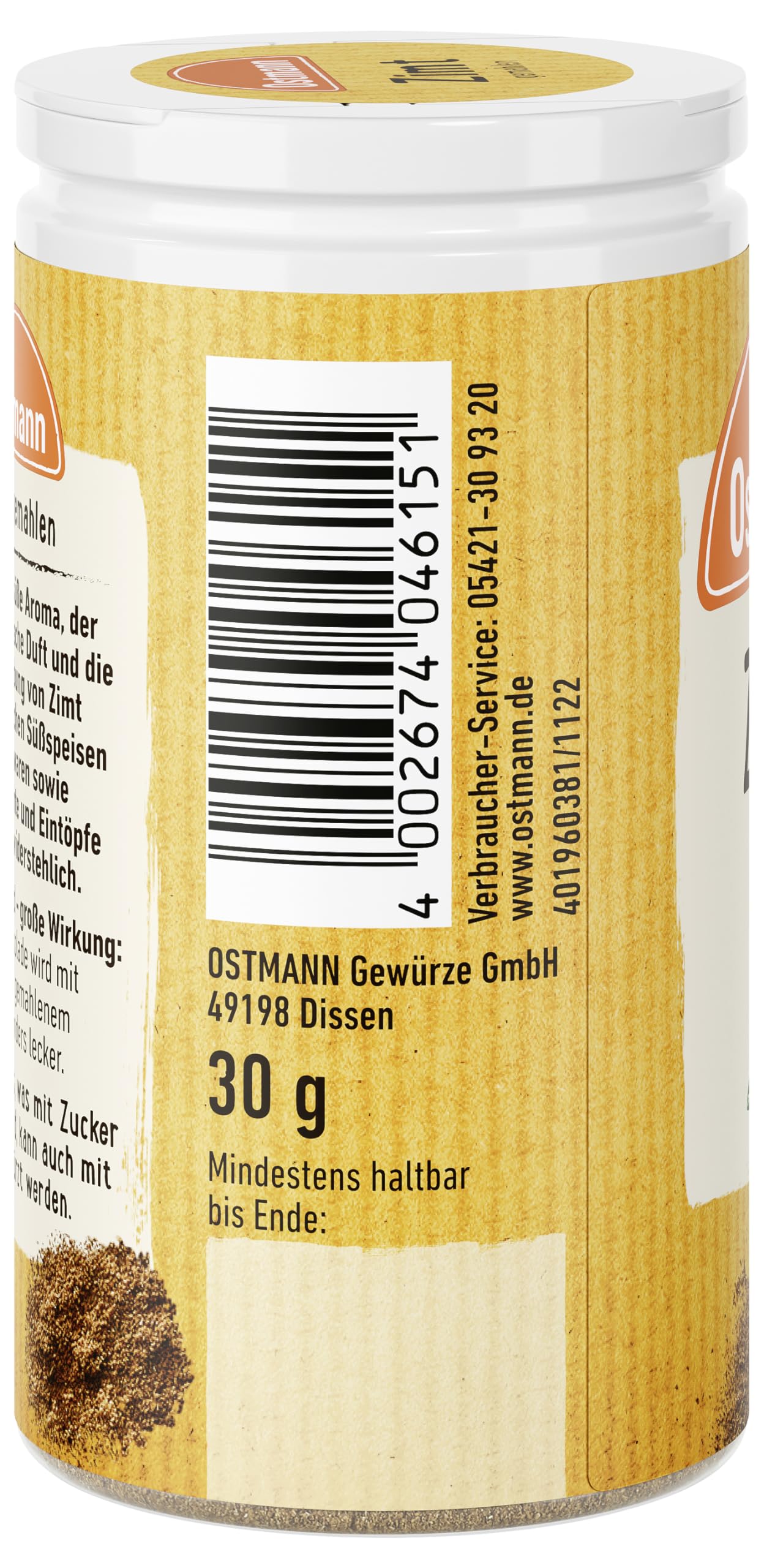 Ostmann Ground Cinnamon 30g - Premium Baking Spice for Apple Pie, Cookies & Hot Drinks