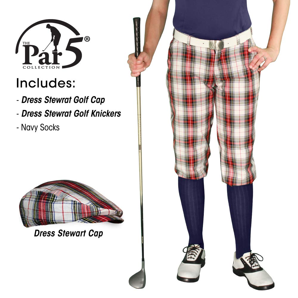 Stewart Collection Ladies 'Par 5' Matching Golf Cap & Over-The-Calf Socks Set - Premium Golf Outfit for Women - Perfect for Golf Tournaments, Country Club Events & Stylish Sporty Looks