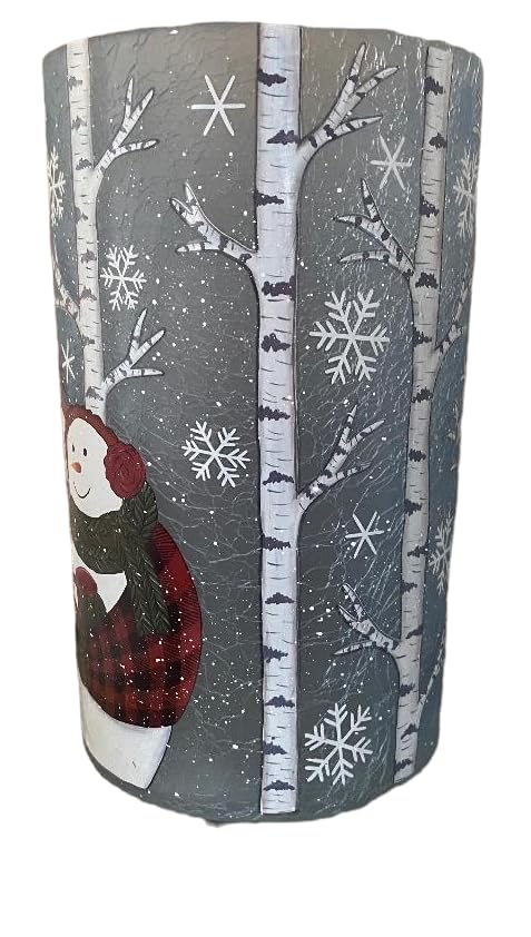 Yankee Candle Snow Peeps Large Crackle Glass Jar Candle Holder - Holiday Home Decor for Christmas, Winter & Cozy Nights