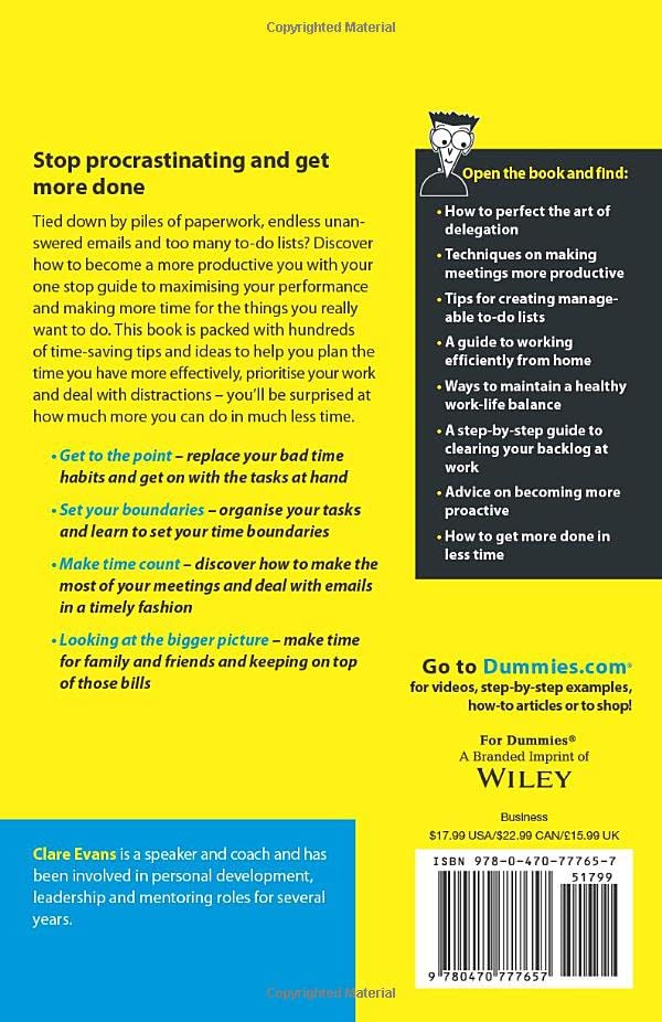 Time Management For Dummies - Practical Guide to Productivity & Organization | Perfect for Professionals, Students & Busy Individuals
