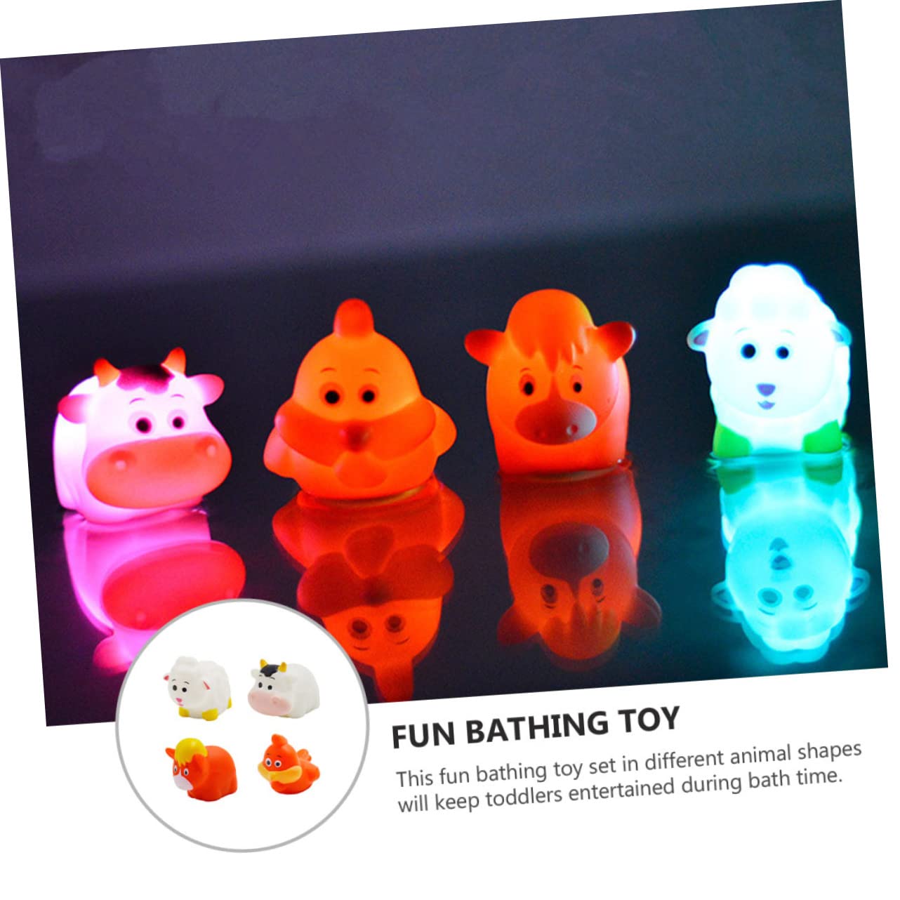 FAVOMOTO 8-Piece Bath Toys Set - Cute Floating Animal Squirt Toys for Kids, Safe Vinyl Water Play Toys for Toddlers | Perfect for Bathtime Fun, Pool Parties & Sensory Play