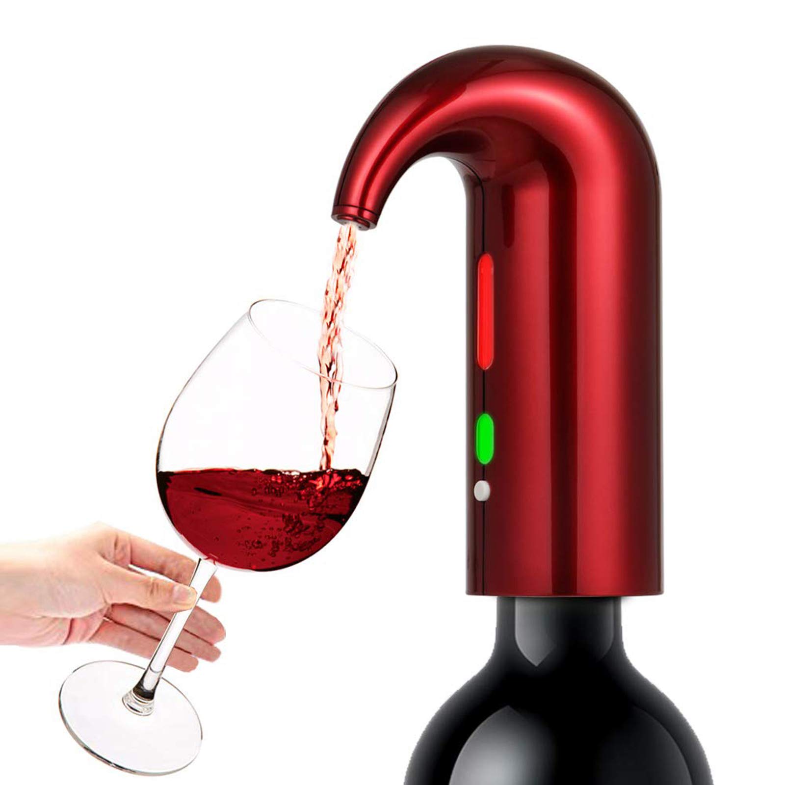 iSmartEn Electric Wine Aerator - Portable One-Touch Automatic Wine Decanter Pump & Dispenser for Red & White Wine | Perfect for Dinner Parties, Wine Tasting & Home Bars
