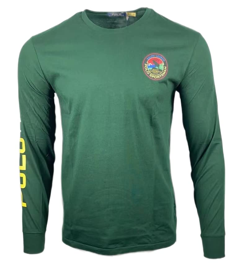 Polo Ralph Lauren Men's Logo Graphic Long Sleeve Crewneck T-Shirt | Casual Cotton Shirt for Everyday Wear | Perfect for Work, Outings & Relaxation