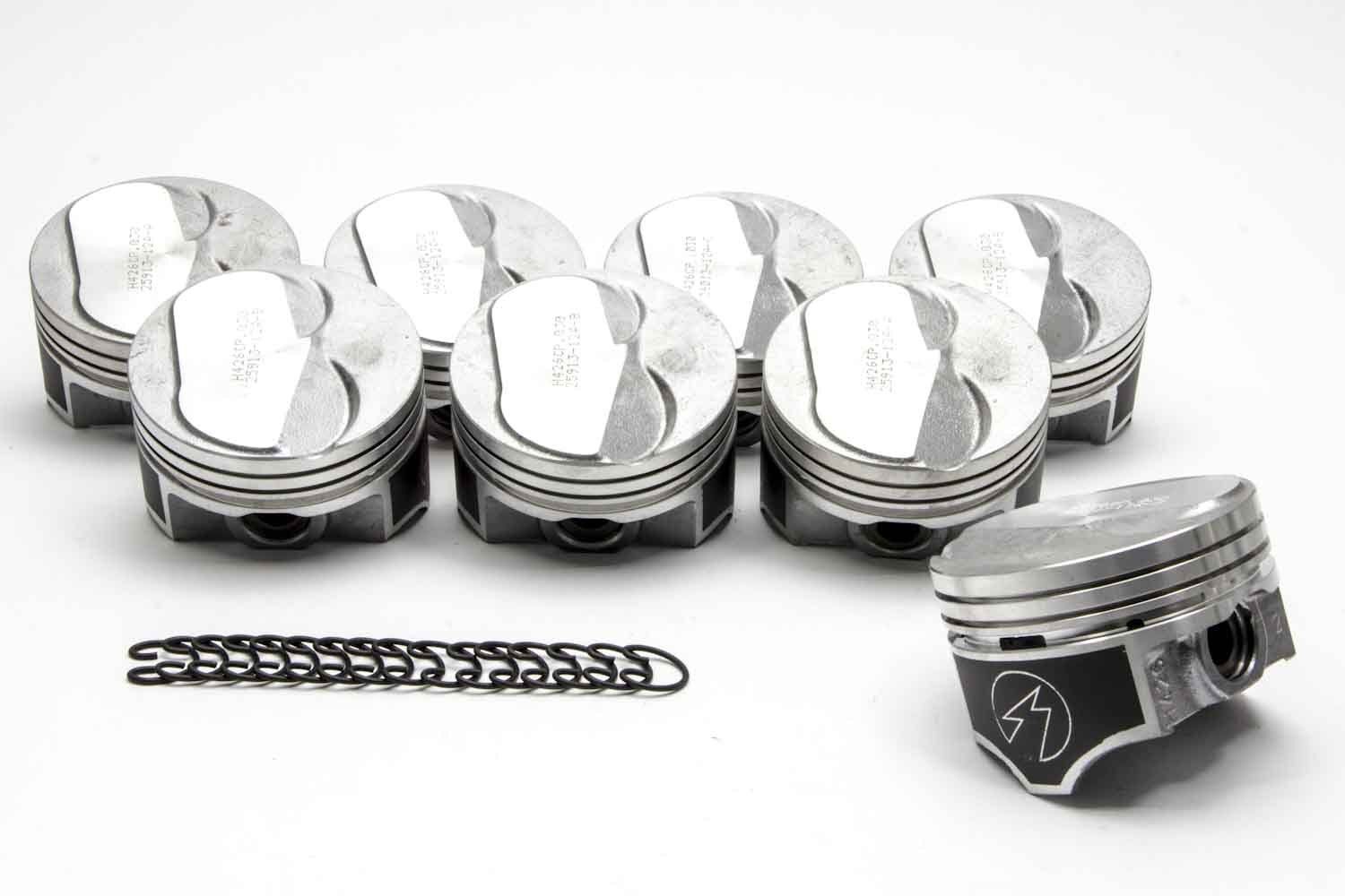 SPEED PRO Hypereutectic Coated 10cc Dome Pistons with 8+ CAST Rings for Chevy Big Block 454 STD - High Performance Engine Upgrade for Racing & Street Use