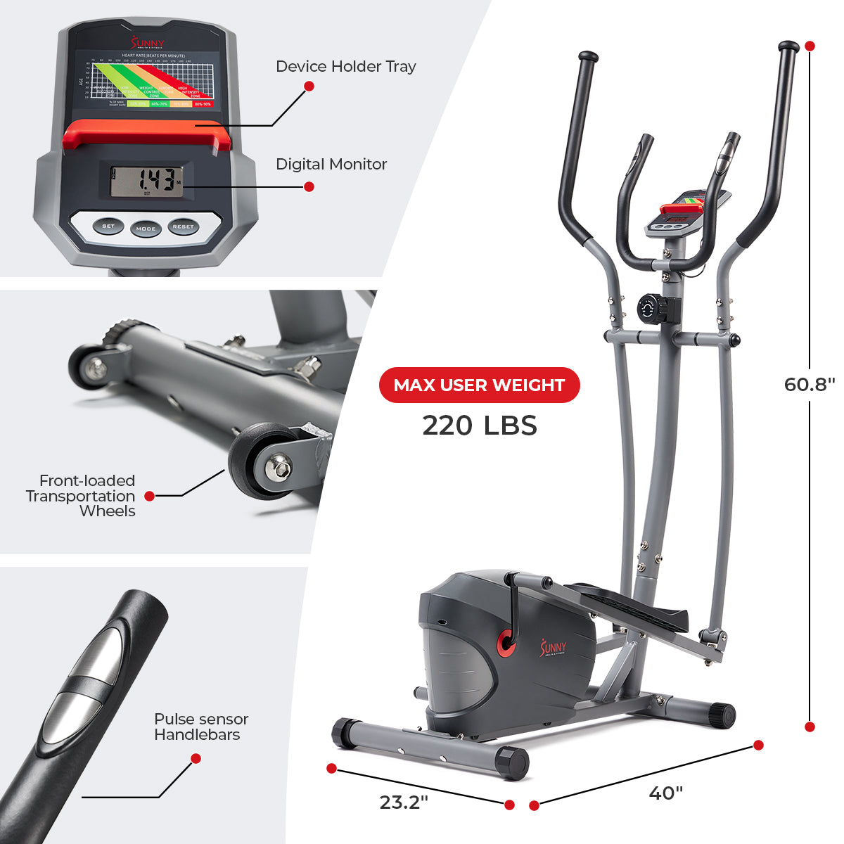 Performance Interactive Series Elliptical - Premium Home Gym Equipment for Cardio Workouts | Perfect for Home Fitness, Weight Loss & Full-Body Training