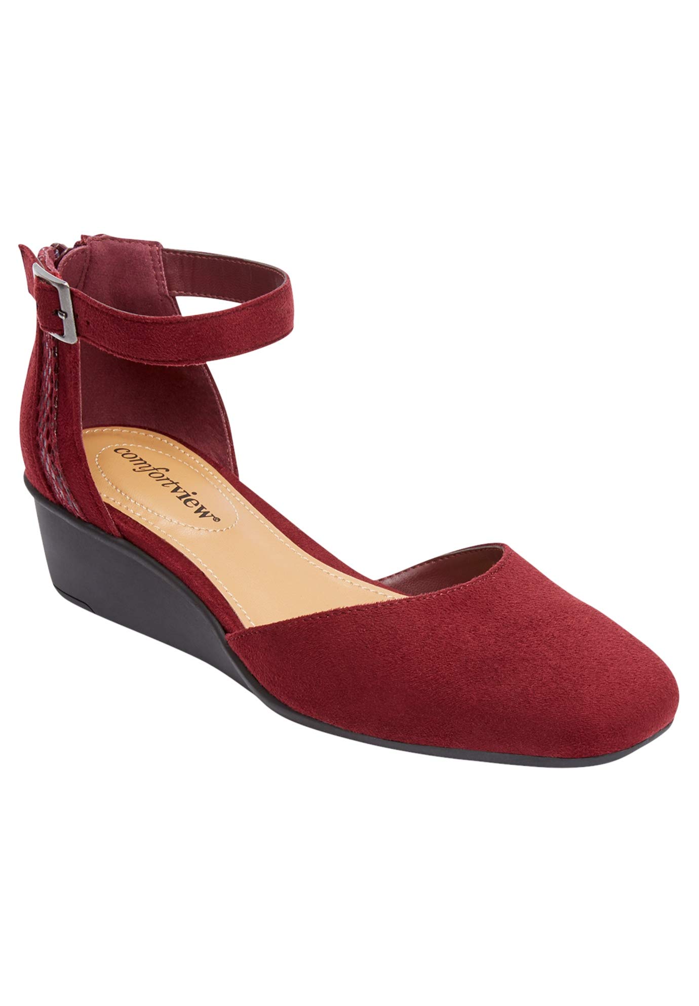 Comfortview Women's Wide Width The Aurelia Wedge Sandals - Comfortable & Stylish Summer Shoes for Walking, Travel & Casual Outfits