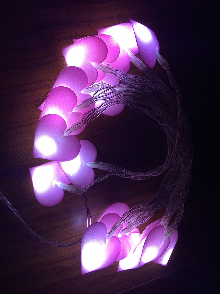 20 LED Battery Operated Heart Shape String Lights - Wedding, Christmas, Halloween, Birthday Decor for Home, Bar, Outdoor Parties & Kids Night Light - Romantic & Festive Ambiance