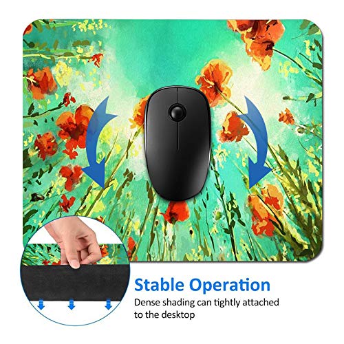 Non-Slip Rubber Mouse Pad for Computer & Laptop - Rectangle Office Desk Accessory with Anti-Skid Base (Deep Sky Blue) - Perfect for Gaming, Work & Home Office Use