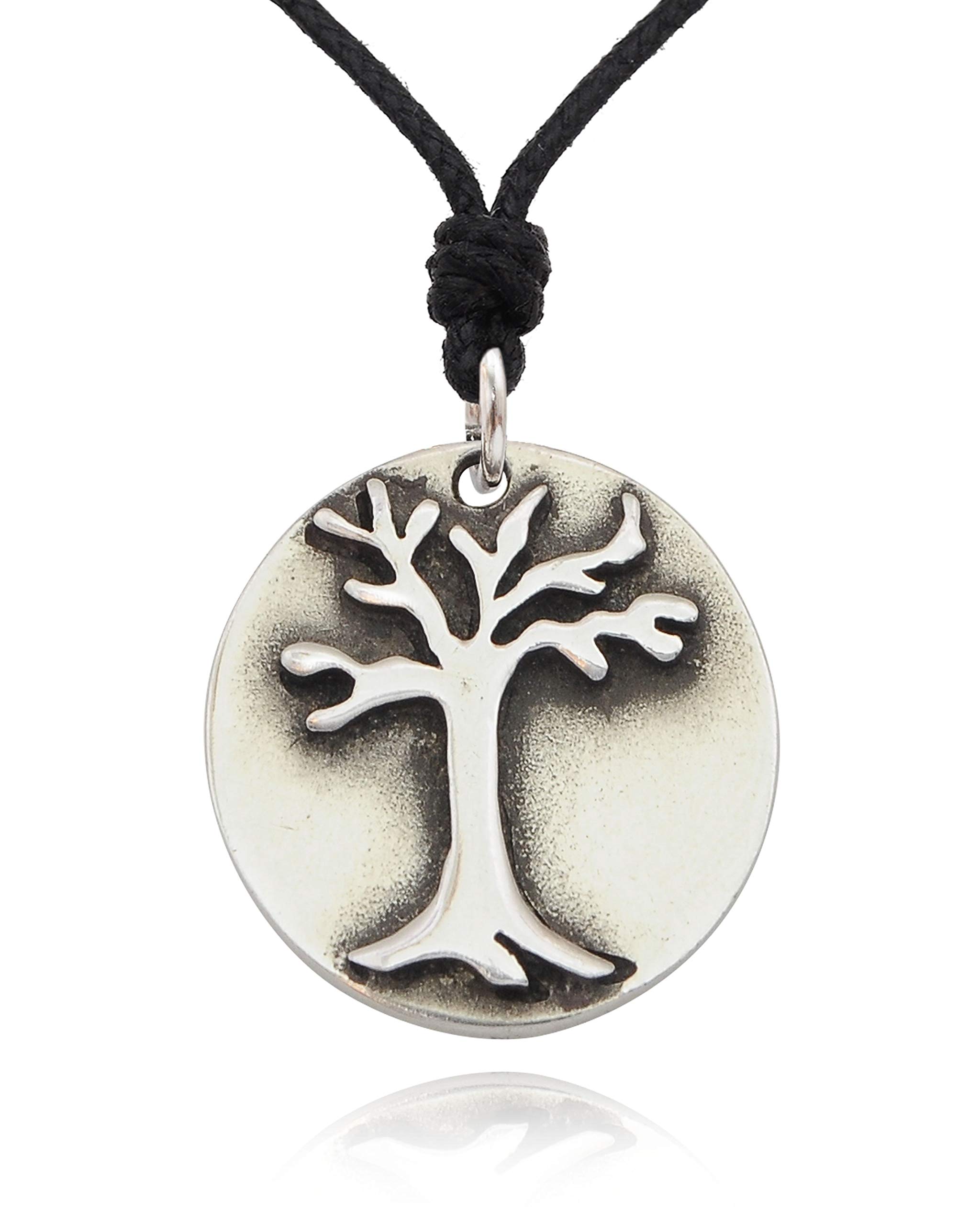 Tree of Life Silver Pewter Charm Necklace Pendant - Spiritual Jewelry for Women, Gift for Her - Perfect for Meditation, Yoga & Boho Fashion