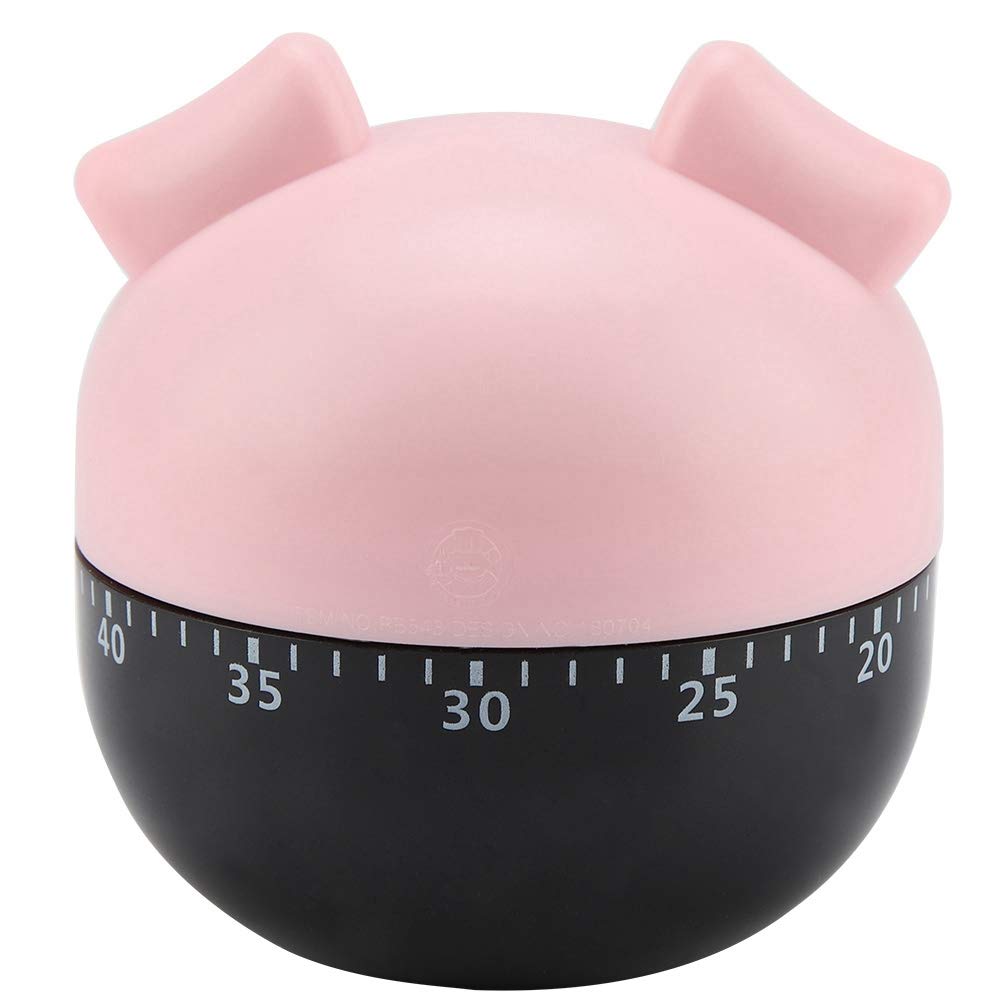 Cute Cartoon Pig Kitchen Timer - 55 Mins Mechanical Countdown Timer for Cooking, Baking, and Study - Easy to Use Mini Timer for Home, Office, and Classroom