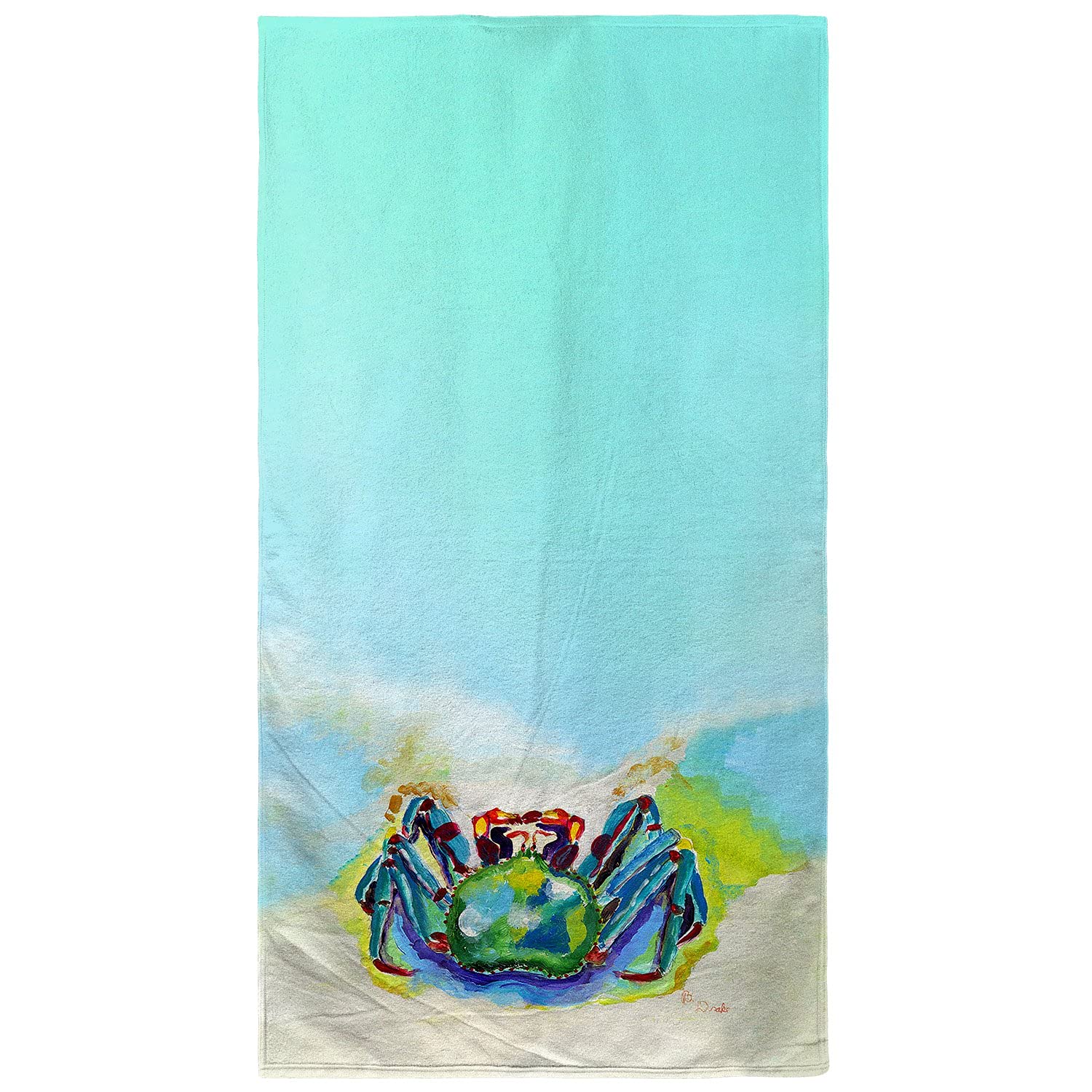 Betsy Drake King Crab Beach Towel - Extra Large Soft Quick Dry Sandproof Towel for Pool, Beach, Vacation - Perfect for Summer Swimming, Sunbathing & Outdoor Activities