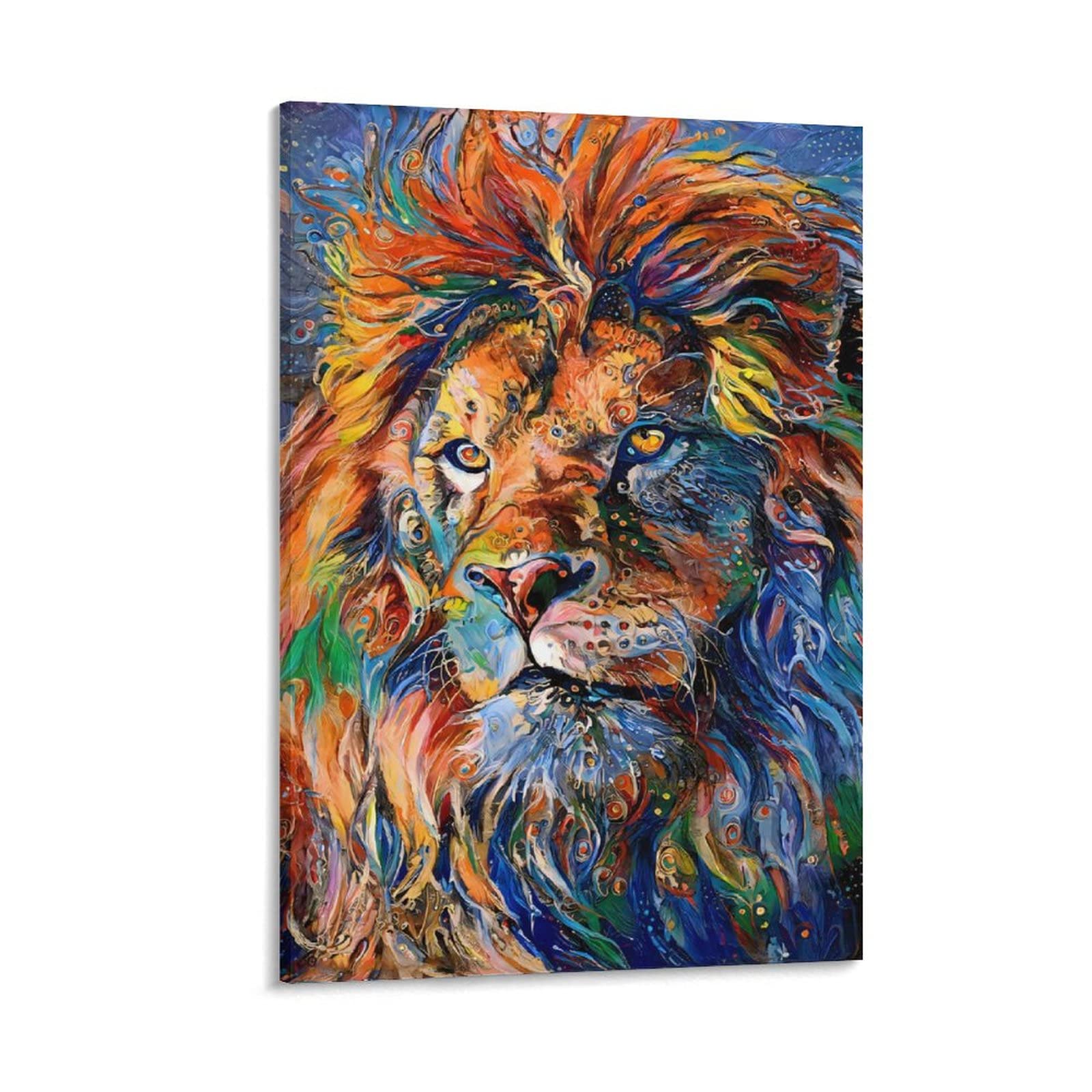 Abstract Lion Wall Art - Modern Canvas Painting & Art Print for Home Decor, Bedroom, Living Room | Unique Birthday Gift for Men & Women | Perfect for Living Spaces, Offices & Gifts