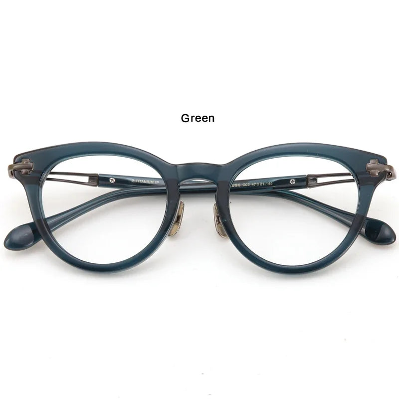 Aror Unisex Full Rim Oval Round Acetate Titanium Eyeglasses 39546 | Lightweight & Durable Frames for Men & Women | Perfect for Reading, Work & Everyday Use