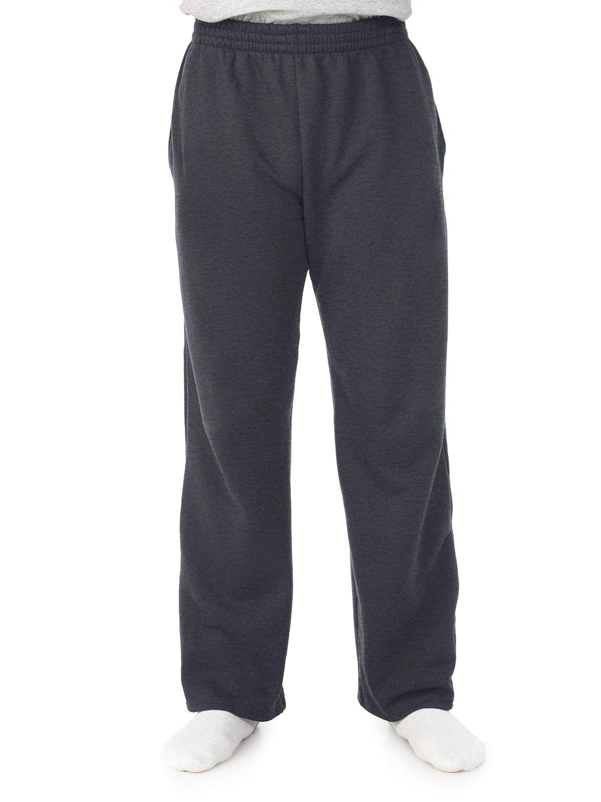 Fruit of the Loom Men's Fleece Sweatpants with Pockets - Open Bottom Joggers for Lounge & Workout - Comfortable Tracksuit Bottoms for Casual Wear, Gym & Home Relaxation