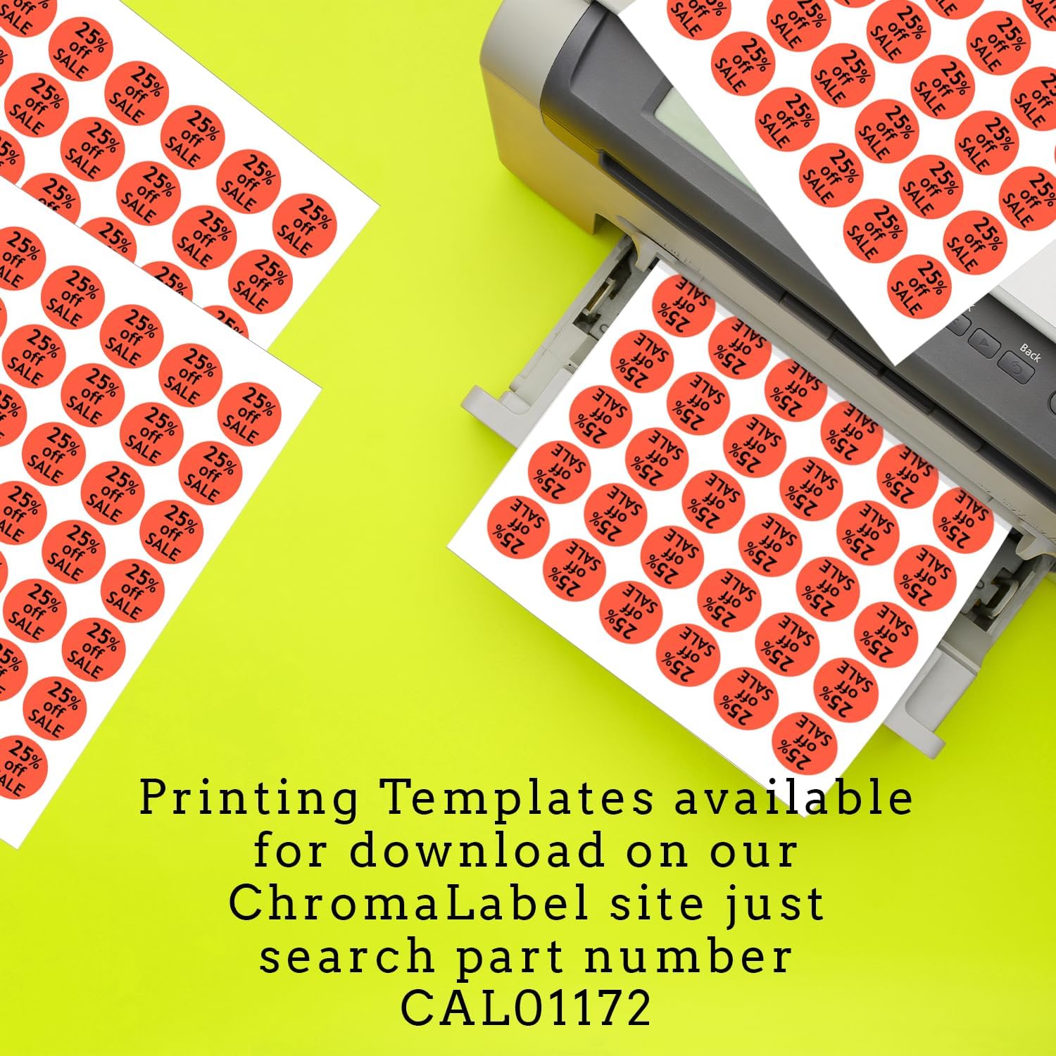 ChromaLabel 1.25 Inch Round Printable Labels for Laser and Inkjet Printers - 1050 Stickers per Pack (42 per Sheet) - White Self-Adhesive Labels for Organizing, Mailing, and Product Labeling