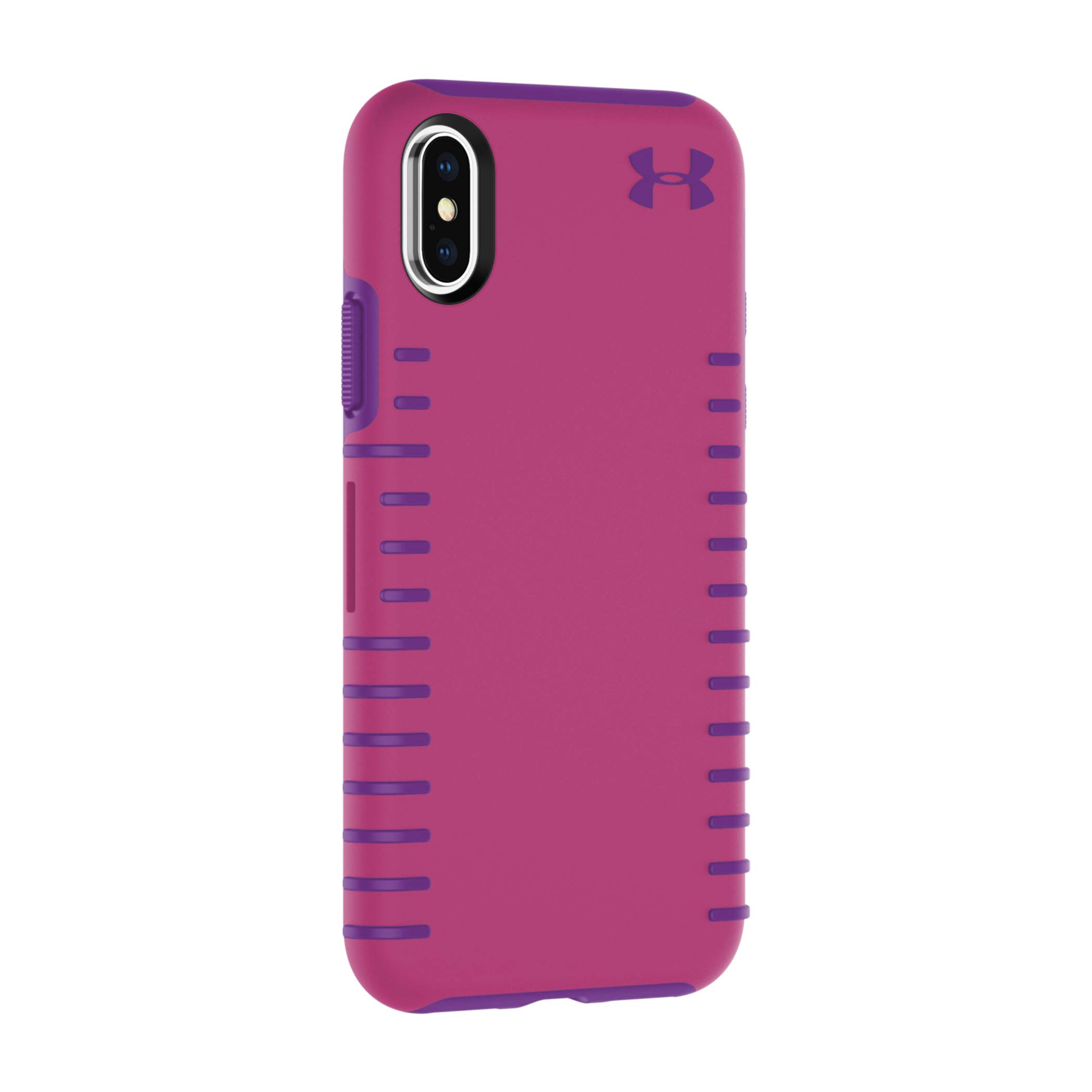 Under Armour UA Protect Grip Case for iPhone Xs & iPhone X - Tropic Pink/Purple Rave | Shockproof & Anti-Slip Phone Cover | Perfect for Outdoor Sports & Gym Workouts