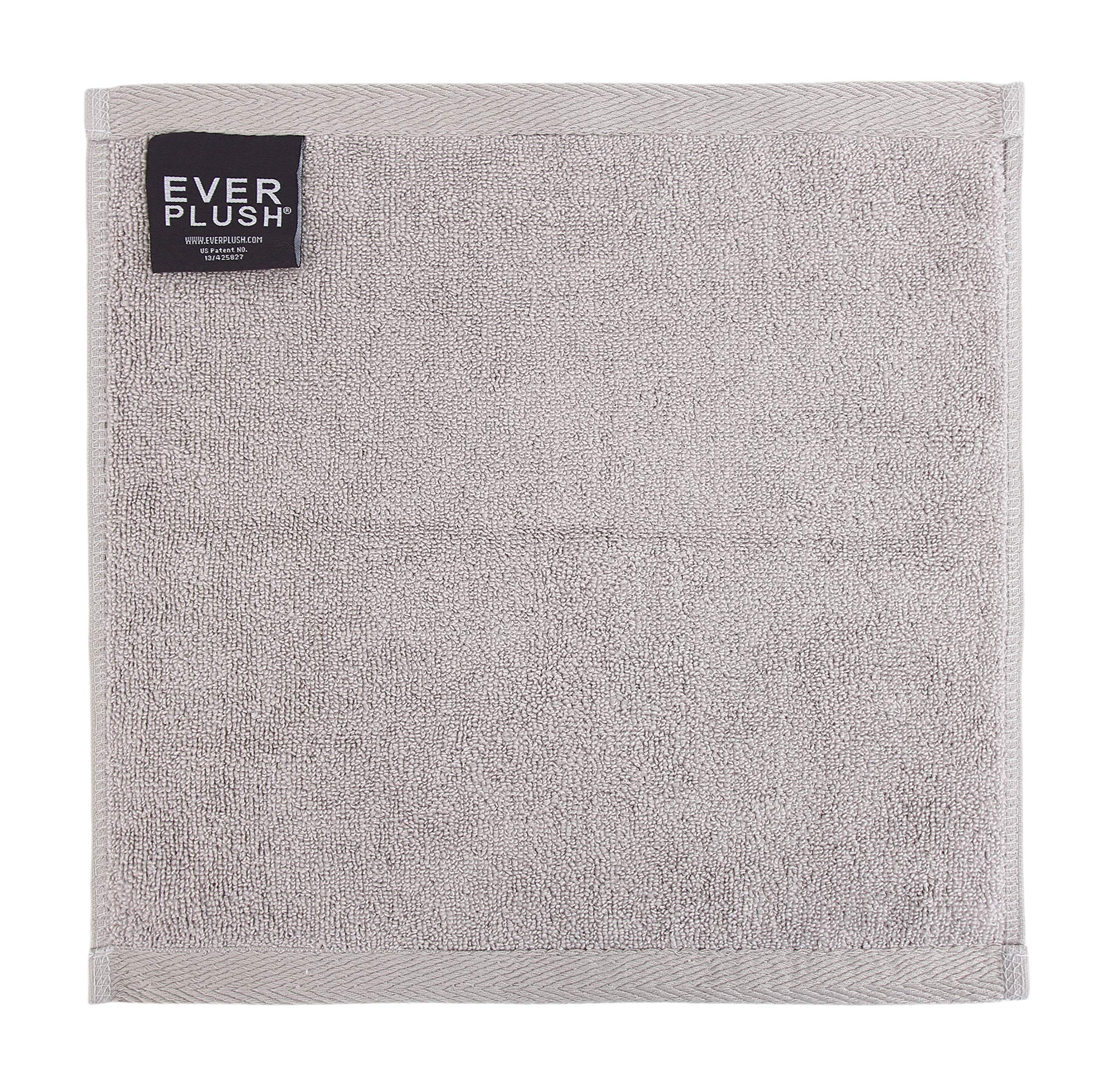 Everplush Flat Loop Quick-Dry Towel Set - 6 Pack Super Soft Washcloths in Ash Gray | Perfect for Gym, Travel, Spa & Bathroom Essentials