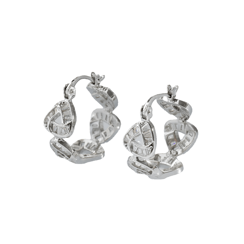 Sterling Silver Trillion Cut Hoop Earrings for Women - Dainty & Elegant Jewelry Gift - Perfect for Everyday Wear, Parties & Special Occasions | HE17023