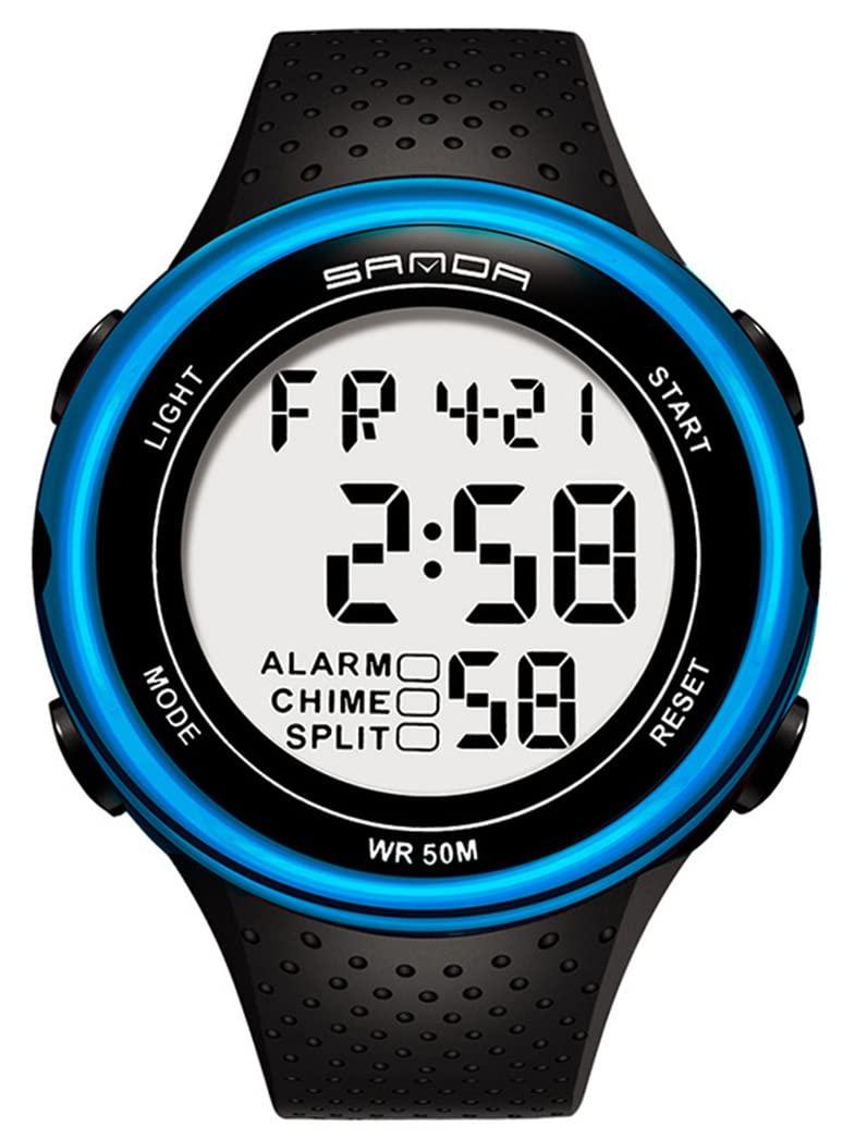 KINGNUOS Men's Digital Sports Watch - Large LED Display, Waterproof, Alarm, Stopwatch - Perfect for Outdoor Activities, Running, Hiking & Gym Workouts