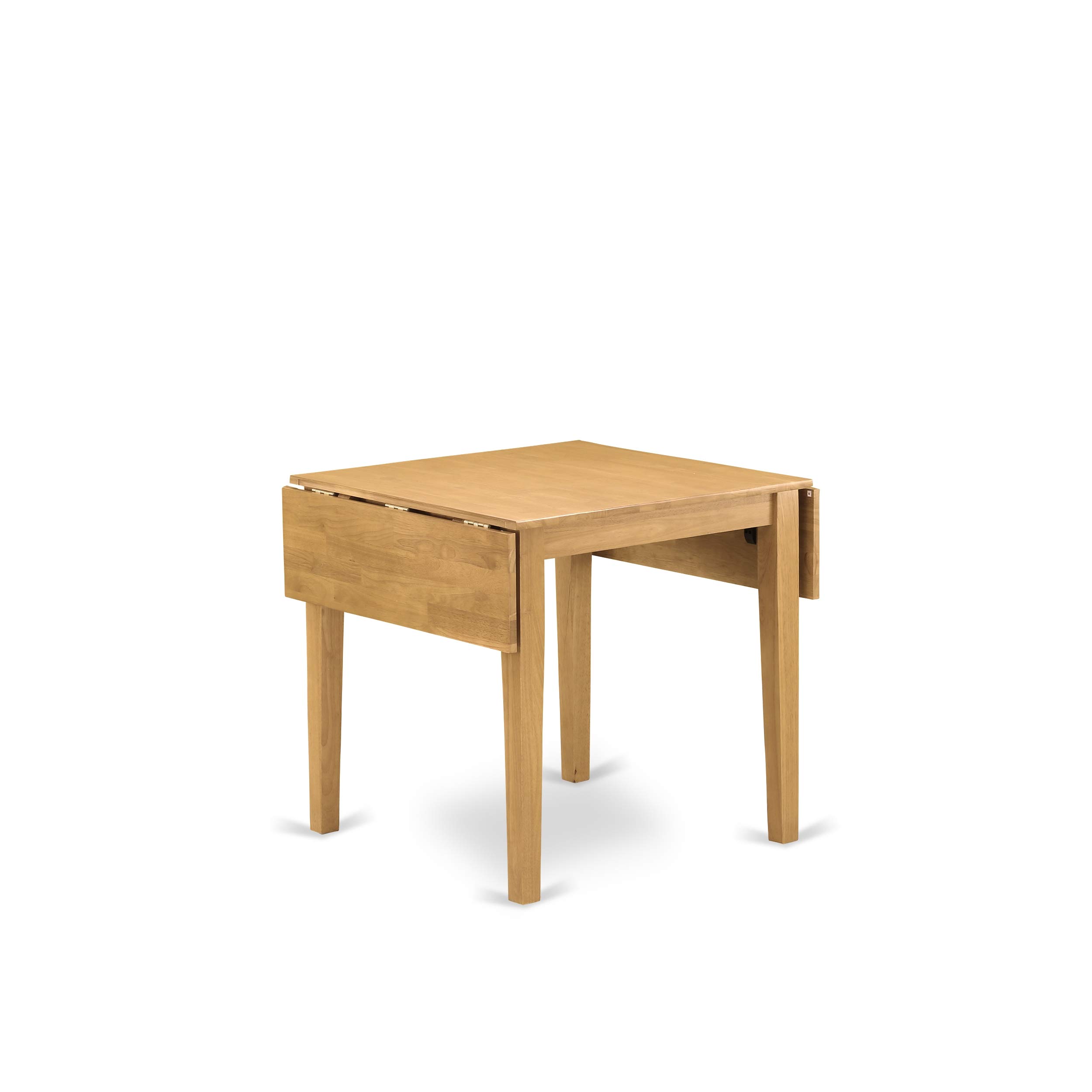 East West Furniture NDDL5-OAK-W 5-Piece Oak Dining Set with Drop-Leaf Table & 4 Chairs, 30x48 Inch - Perfect for Small Kitchens, Breakfast Nooks & Compact Dining Spaces