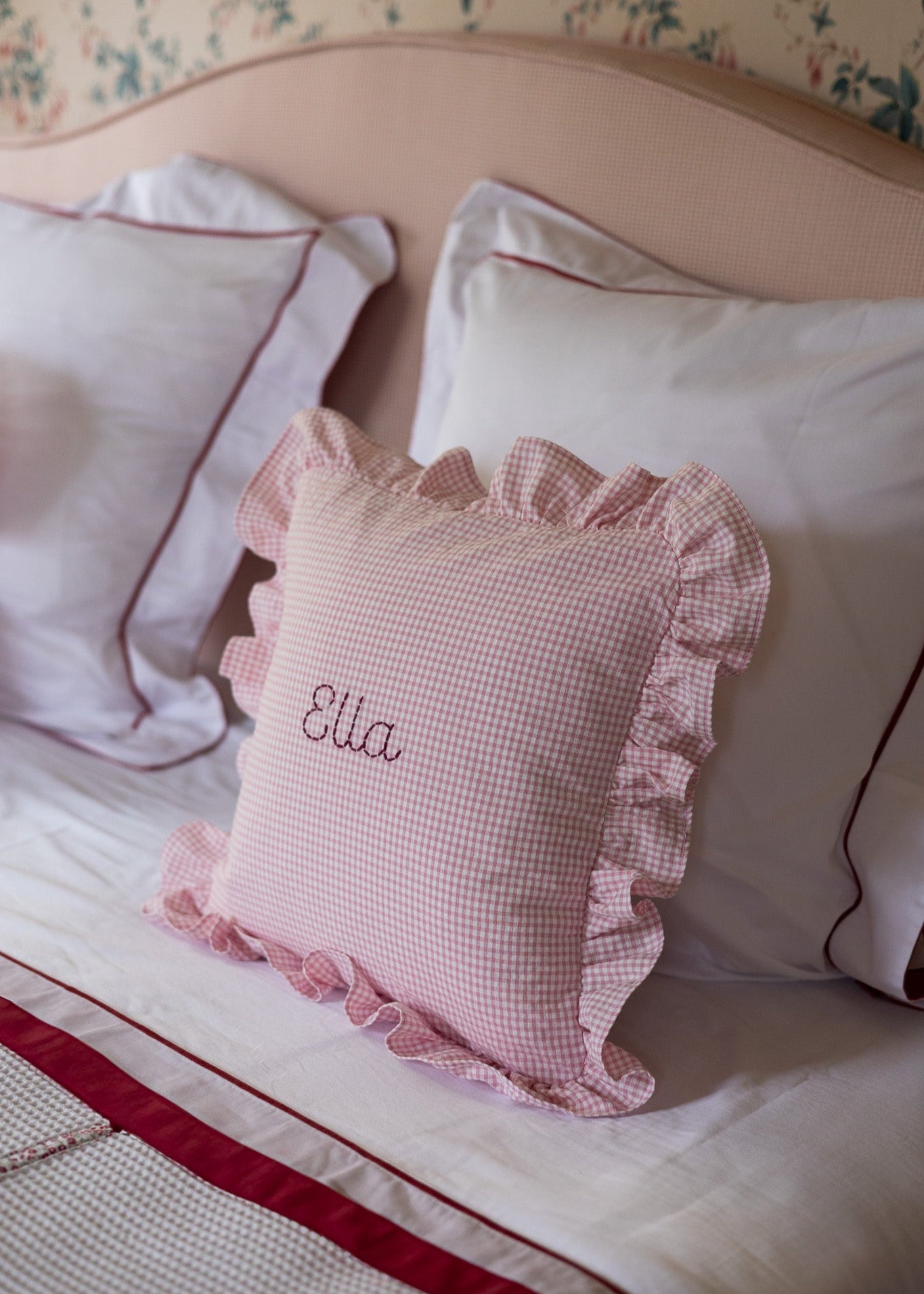 Stylish Vichy Pink Cushion Cover - Soft & Durable Home Decor for Sofa, Bed, or Chair - Perfect for Living Room, Bedroom & Office