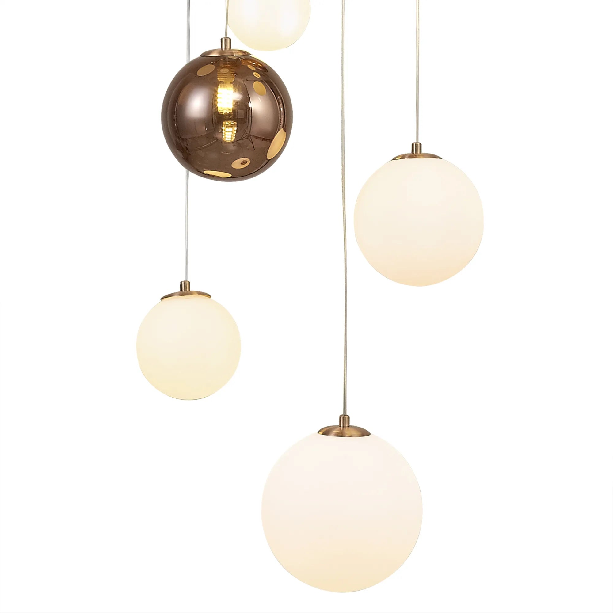 60cm Austin Glass Pendant Light with 16 G9 Bulbs - Modern Hanging Fixture for Kitchen Island, Dining Room, and Living Room Lighting