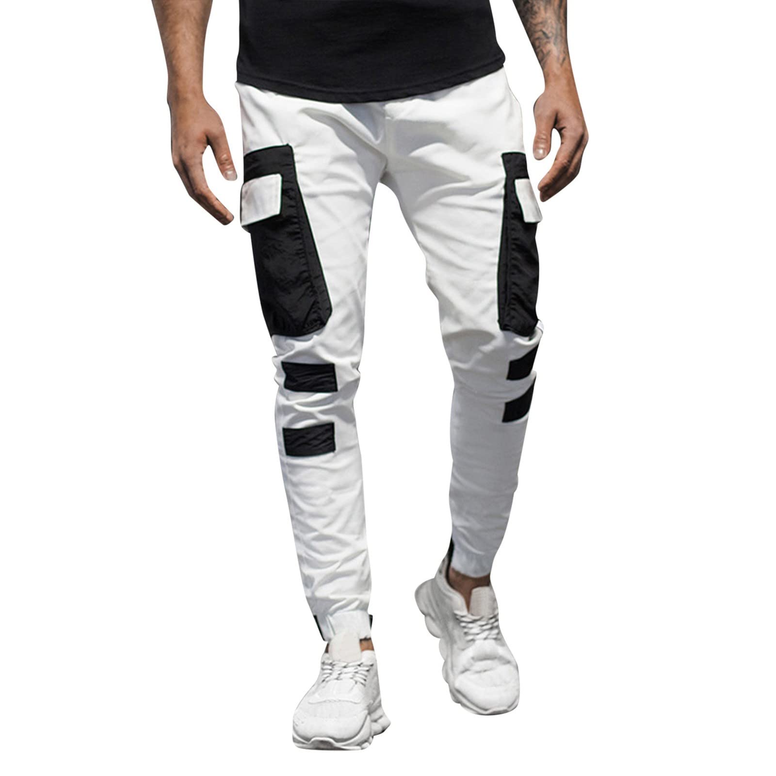 Stylish IJKEID 10-Star Fashion Pants for Men - Casual Wide Leg Cotton Trousers with Multiple Pockets | Perfect for Everyday Wear, Street Style & Office Outfits
