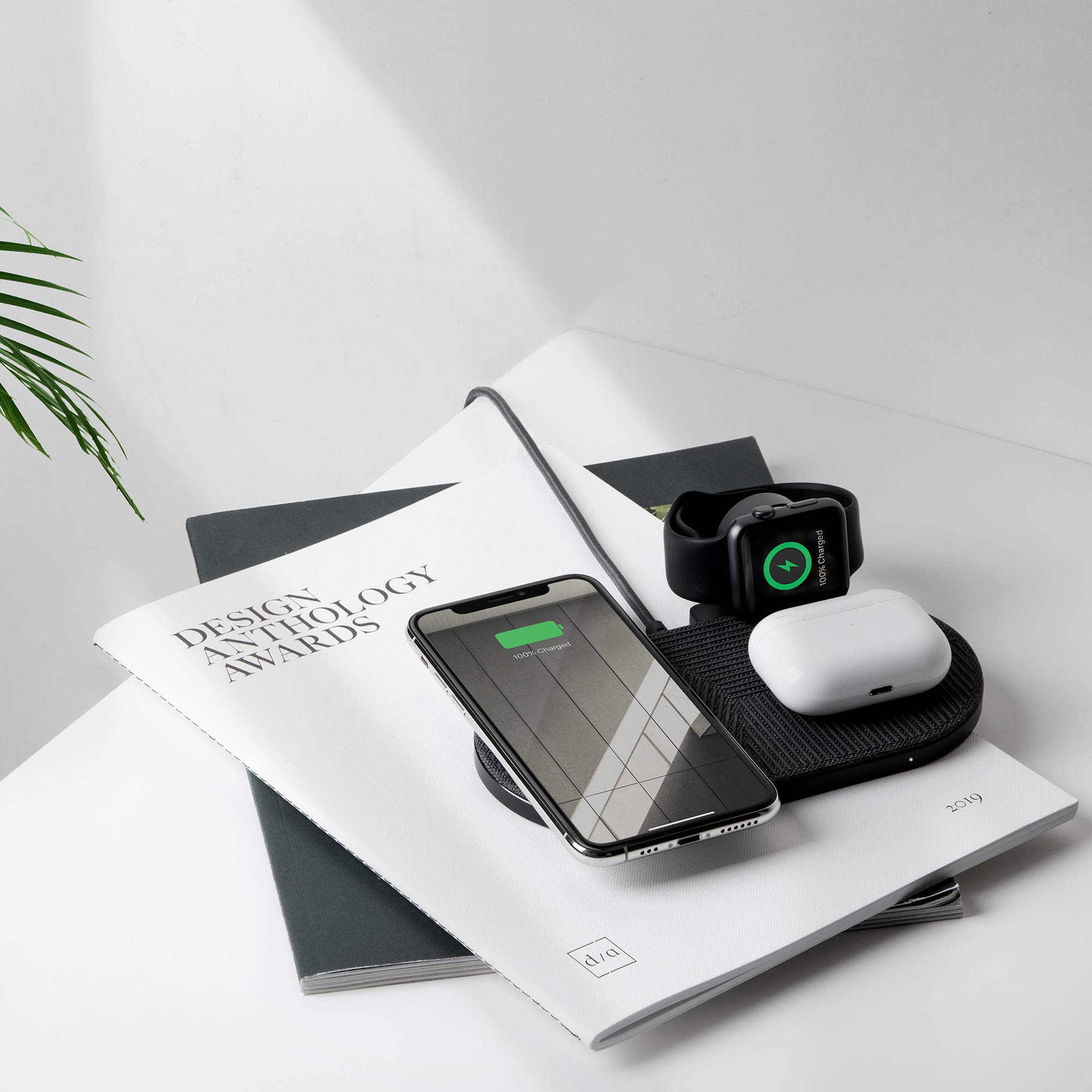 Native Union Drop XL Wireless Charger (Watch Edition) - Multi-Device Charging Pad for iPhone, Apple Watch & Qi-Compatible Devices with Detachable Watch Puck | Fast Wireless Charging Station for Bedroom, Office & Travel | Includes US, UK & EU Adapters