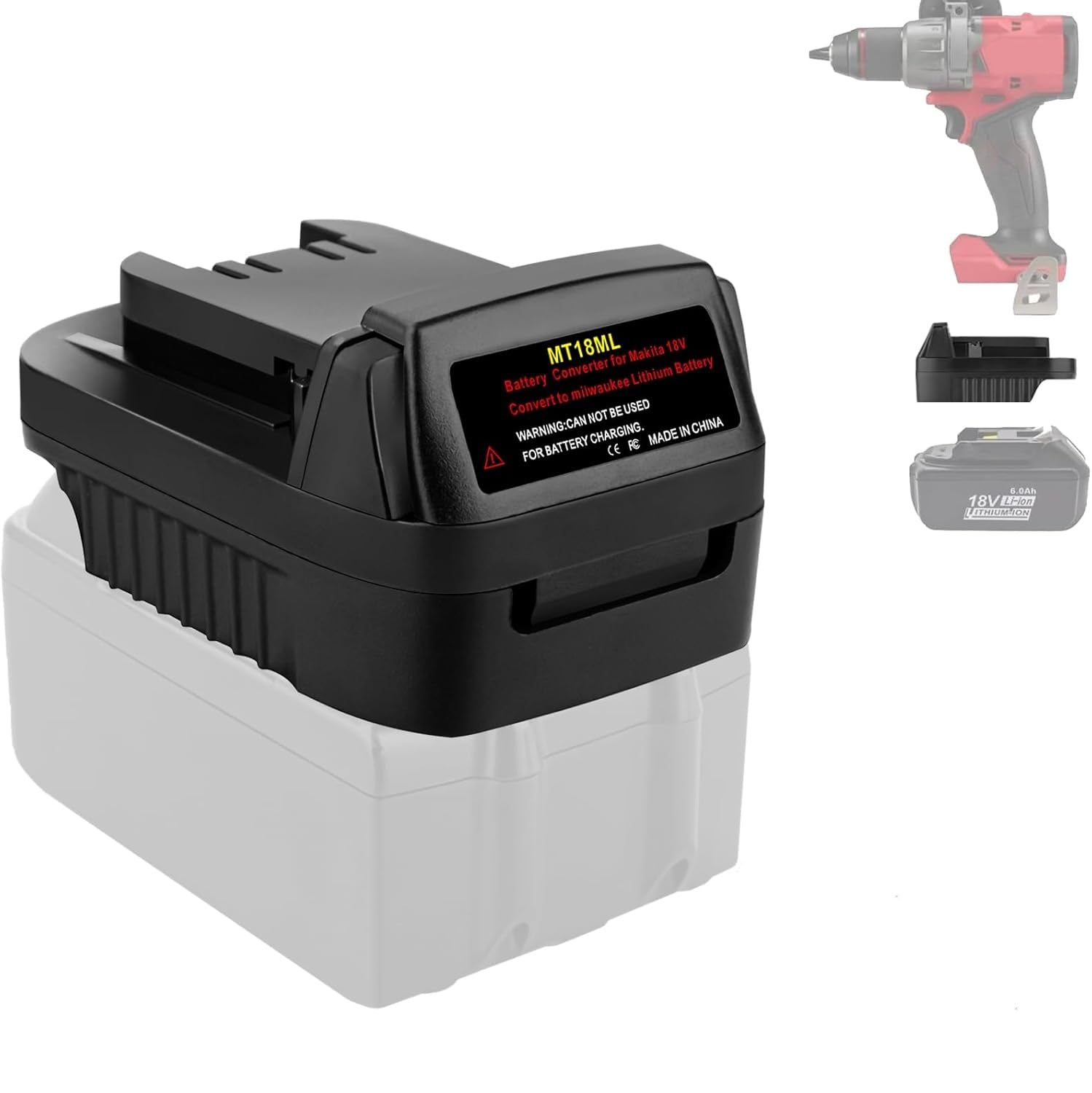TEPULAS MT18MIL Battery Adapter - Makita 18V to Milwaukee M18 Power Tool Converter | Compatible with Milwaukee M18 Drills, Saws & Other 18V Tools (Adapter Only) | Perfect for DIY Projects & Professional Worksites