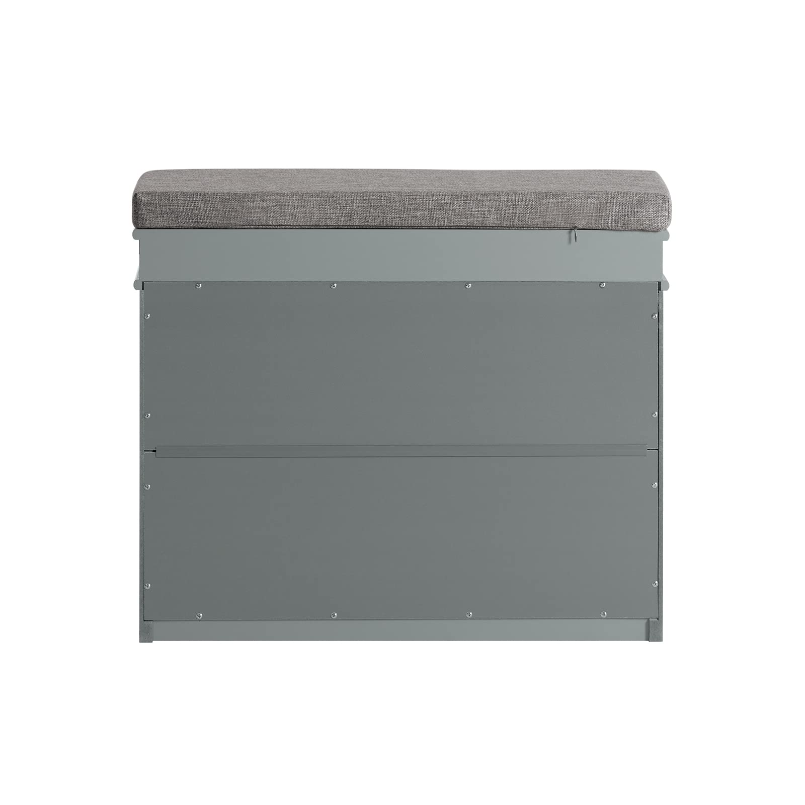 SoBuy FSR82-K-HG Shoe Cabinet with Flip-Drawer & Seat Cushion - Grey Hallway Shoe Bench, Shoe Rack & Storage Organizer - Perfect for Entryway, Mudroom, or Bedroom Closet Organization