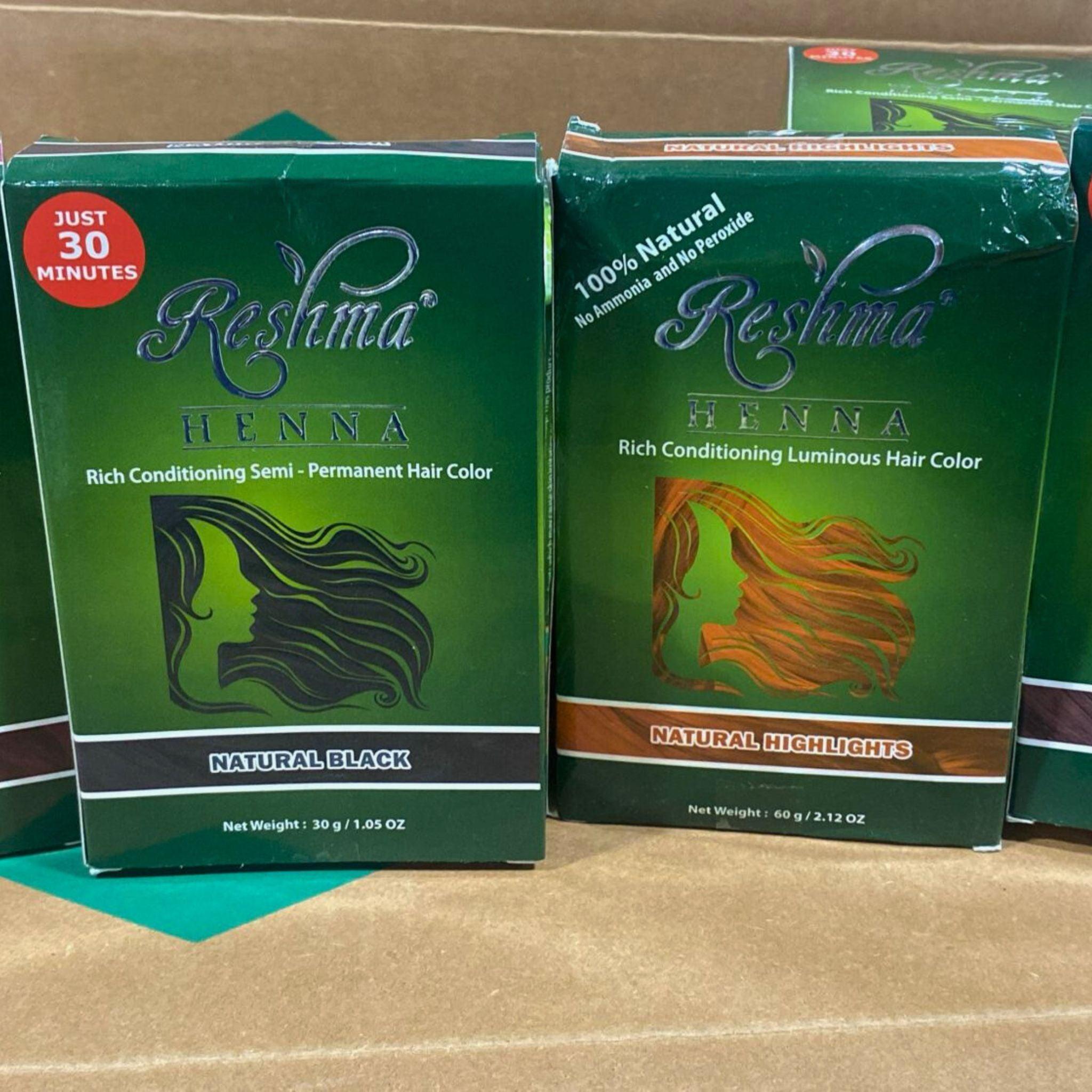 Reshma Henna Rich Conditioning Semi-Permanent Hair Color - 1.05oz (37 Pcs Lot) - Natural Herbal Hair Dye for Gray Coverage & Shine - Perfect for Home Hair Coloring & Salon Use