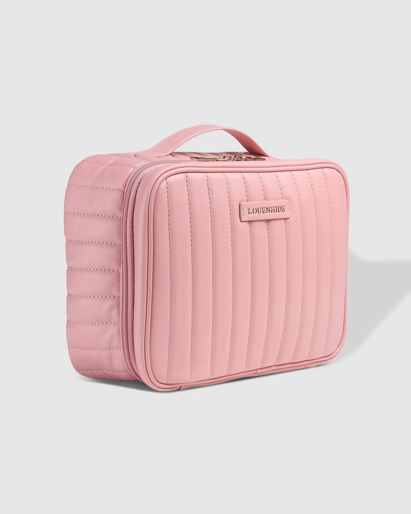 Louenhide Pale Pink Maggie Cosmetic Case - Travel Makeup Bag for Women, Perfect for Organizing Beauty Essentials On-the-Go