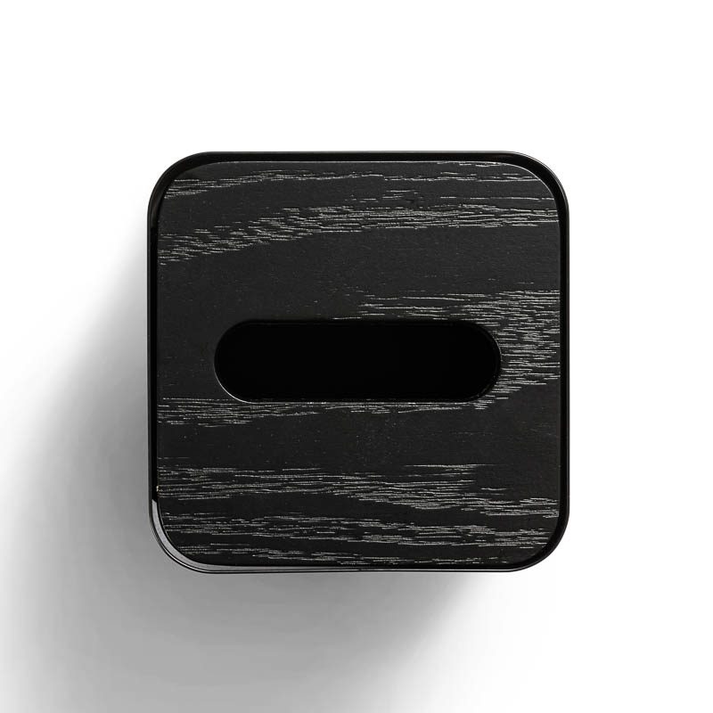 DESIGNSTUFF Square Tissue Box Cover - Modern Black Tissue Holder for Home, Office & Bathroom Decor - Stylish & Durable Paper Dispenser for Living Room, Bedroom or Guest Room