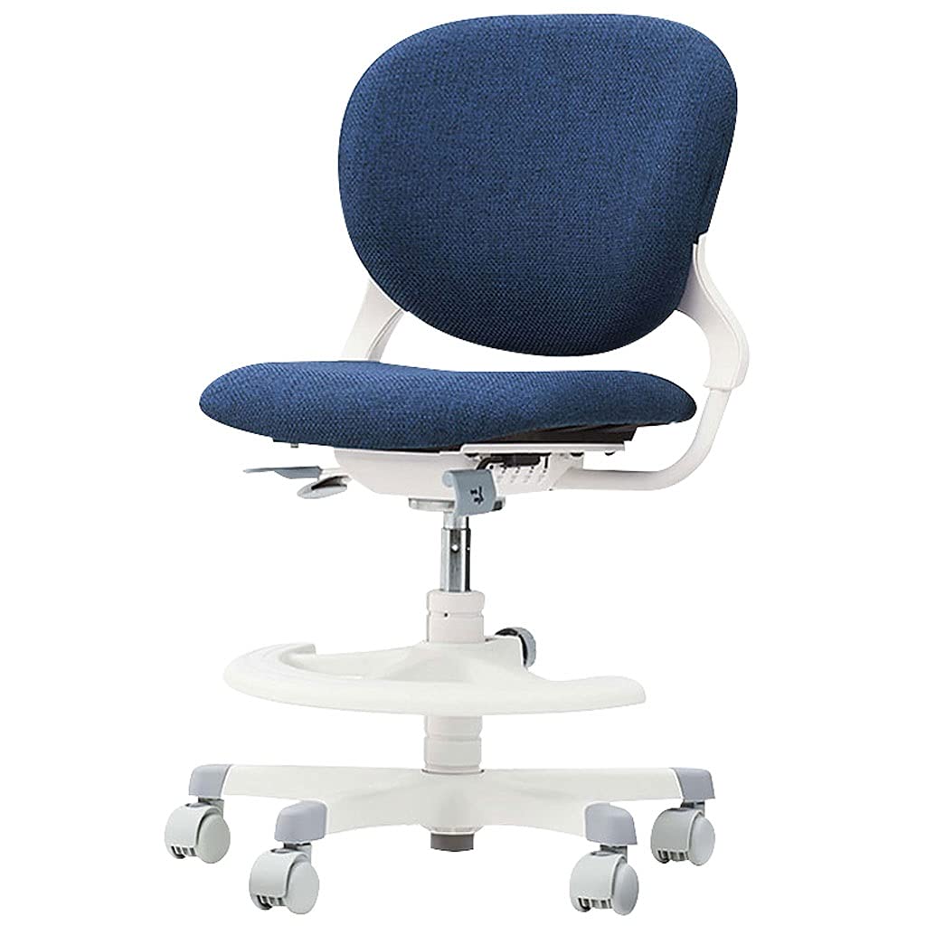 Ergonomic Office & Gaming Chair - Adjustable Height Computer Desk Chair with Lumbar Support for Adults & Kids - Fabric Blue Study Chair for Home, Office, and Online Learning