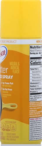 Crisco No-Stick Butter Cooking Spray - 6 oz Can for Baking, Grilling & Frying | Non-Stick Oil Spray for Pans, Griddles & Bakeware