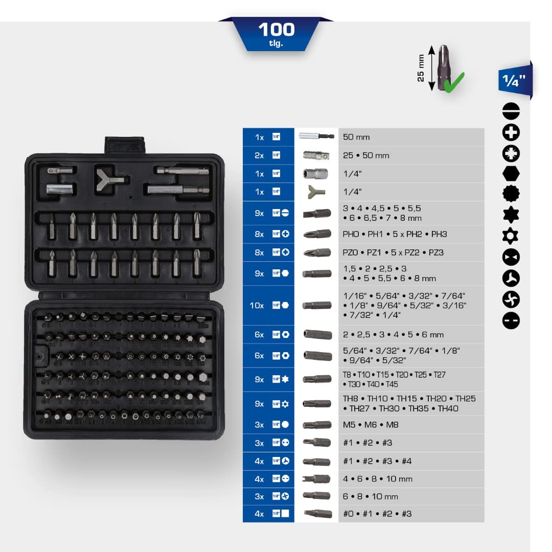 BRILLIANT TOOLS BT053100 100-Piece Bit Set - for DIY & Professional Use