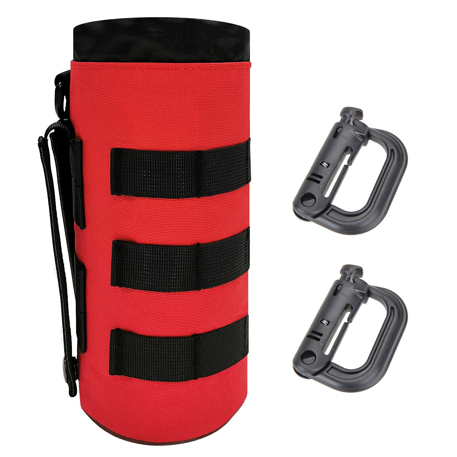 Upgraded 1000D Nylon MOLLE Water Bottle Pouch with Drawstring & Mesh Bottom - Tactical Hydration Holder for Backpack, Running, Hiking, Camping & Outdoor Adventures