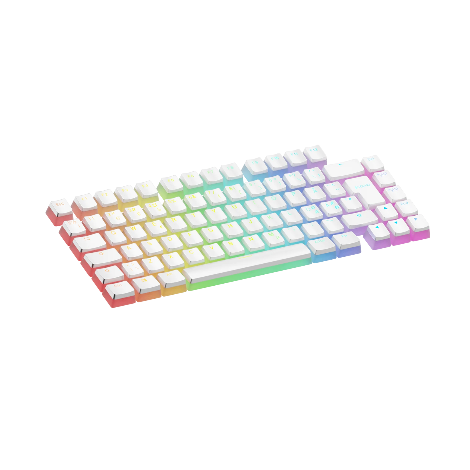 Aura V3 White ND Keycaps - Premium PBT Mechanical Keyboard Keycaps for Gaming & Typing - Compatible with Cherry MX Switches (Perfect for PC, Mac, and Office Use)