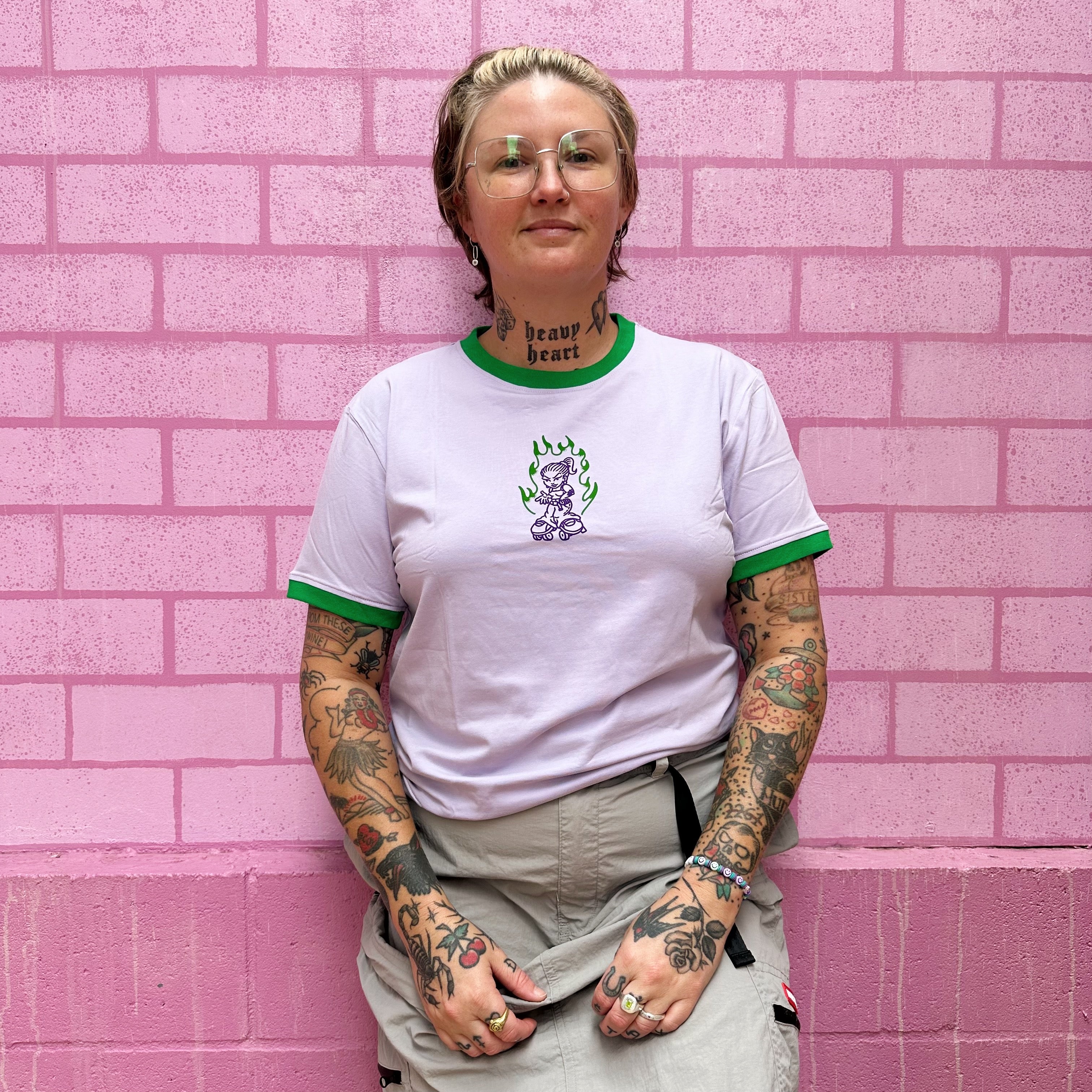 RollerFit 90's Vintage Skater Girl Baby Tee - Retro Streetwear T-Shirt for Women | Perfect for Skateboarding, Roller Skating & 90s Theme Parties